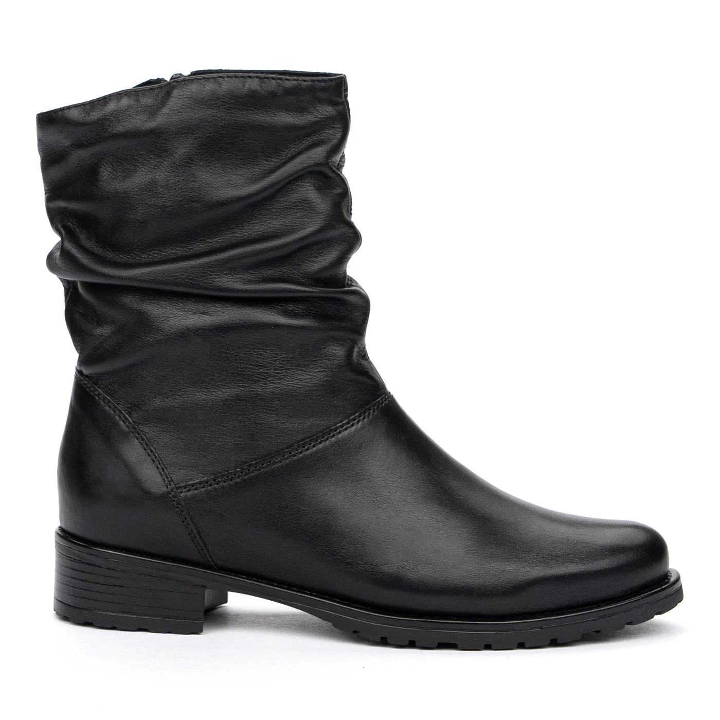 Ghete din Piele cu Toc 4 Cm Negre 8473
