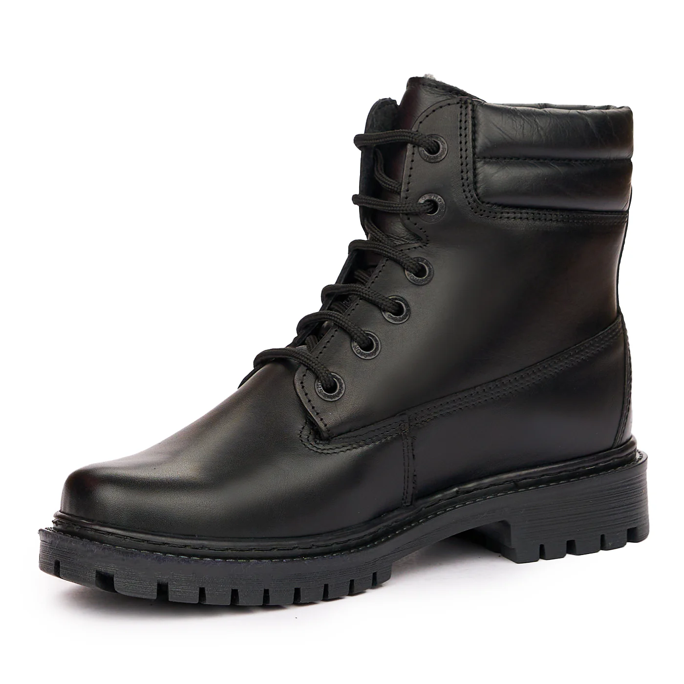 Ghete din piele naturala neagra 7130 - Image 4