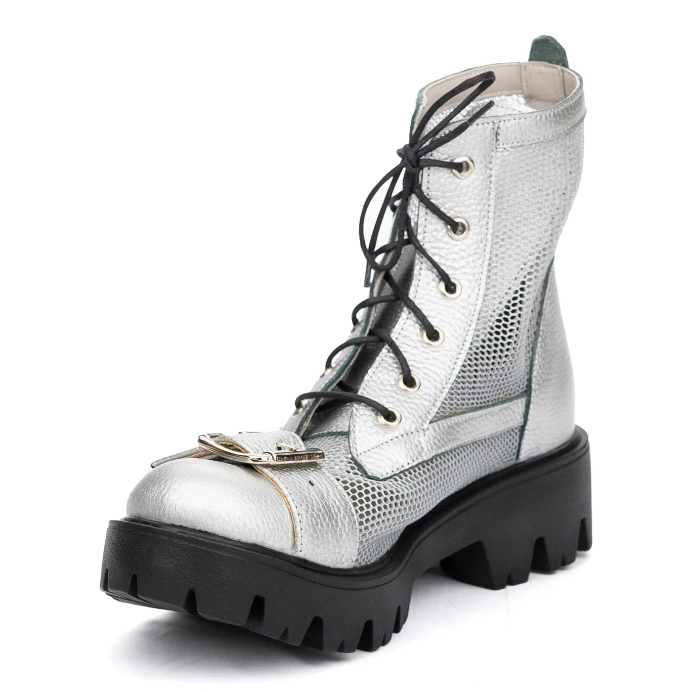 Ghete Gri Dama Casual din Piele Naturala 8675 - Image 4