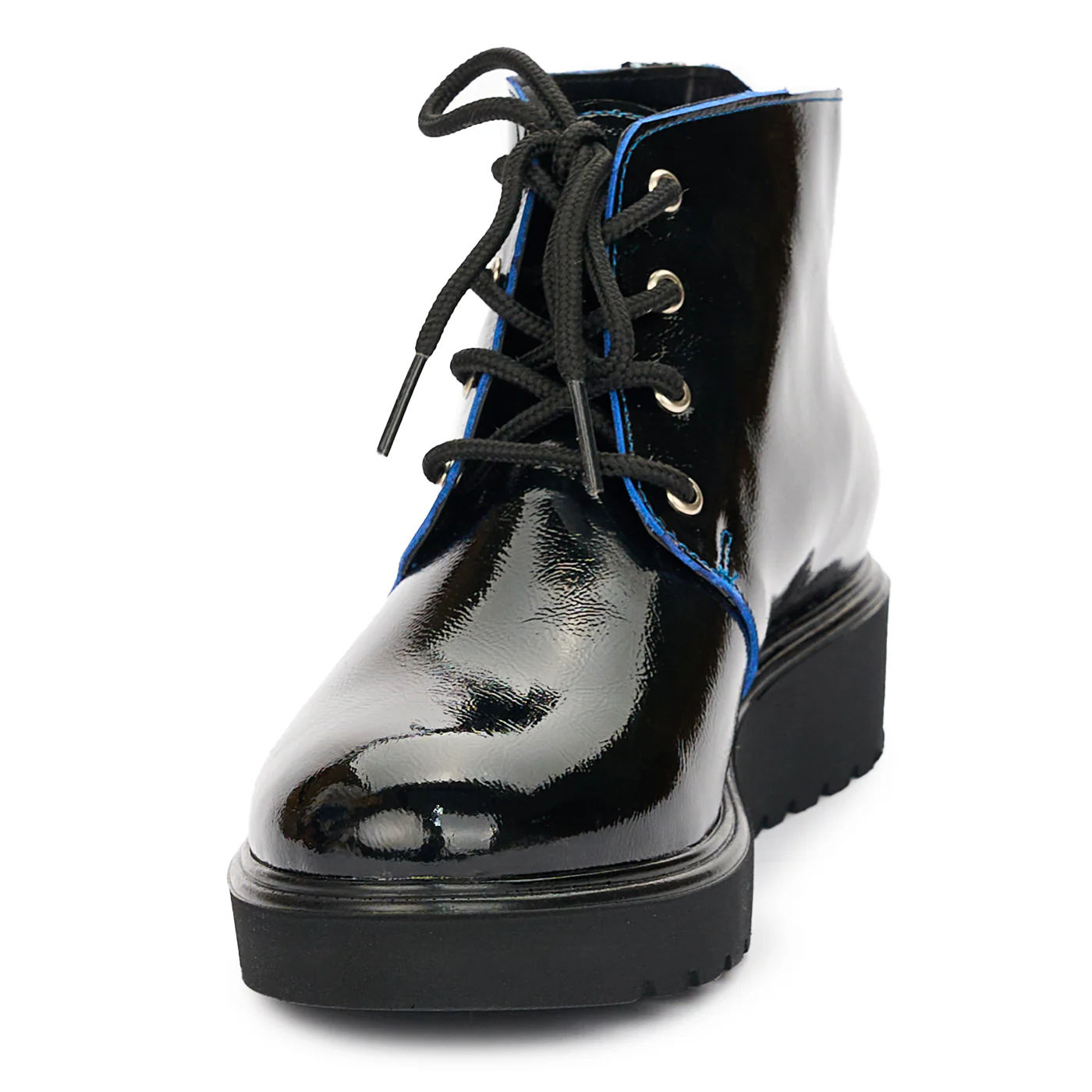 Ghete Lacuite din Piele Naturala Dama Casual Negre 12467 - Image 3