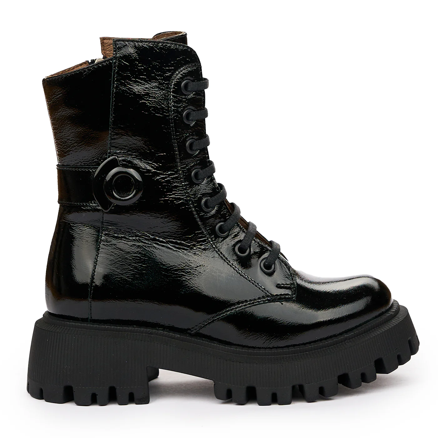 Ghete Negre Dama cu Platforma din Piele Naturala 8278