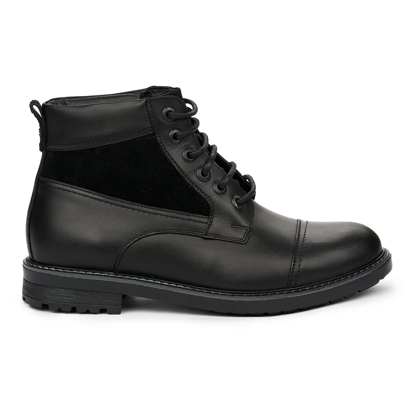 Ghete Negre de Piele Naturala Toamna-Iarna 7196