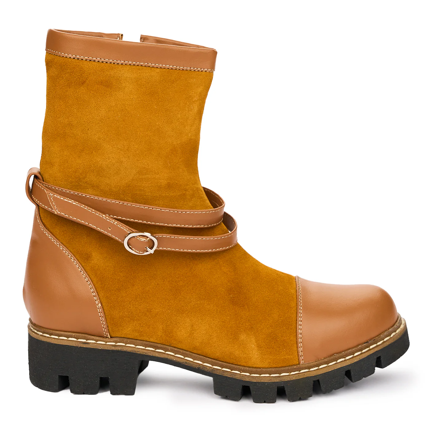 Ghete Piele Dama Maro cu Fermoar Casual 12248