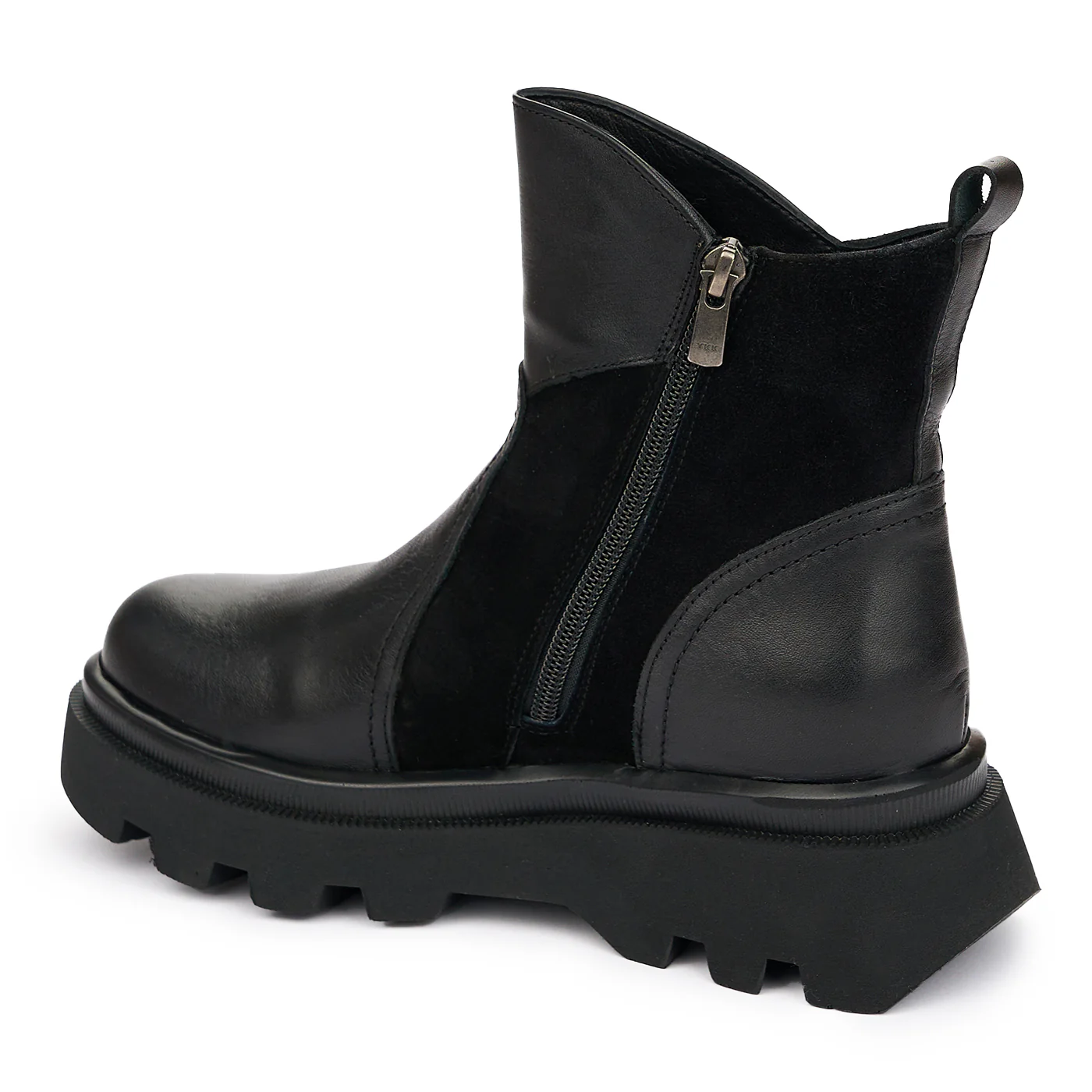 Ghete Piele Imblanite Dama Casual Negre 12093 - Image 2