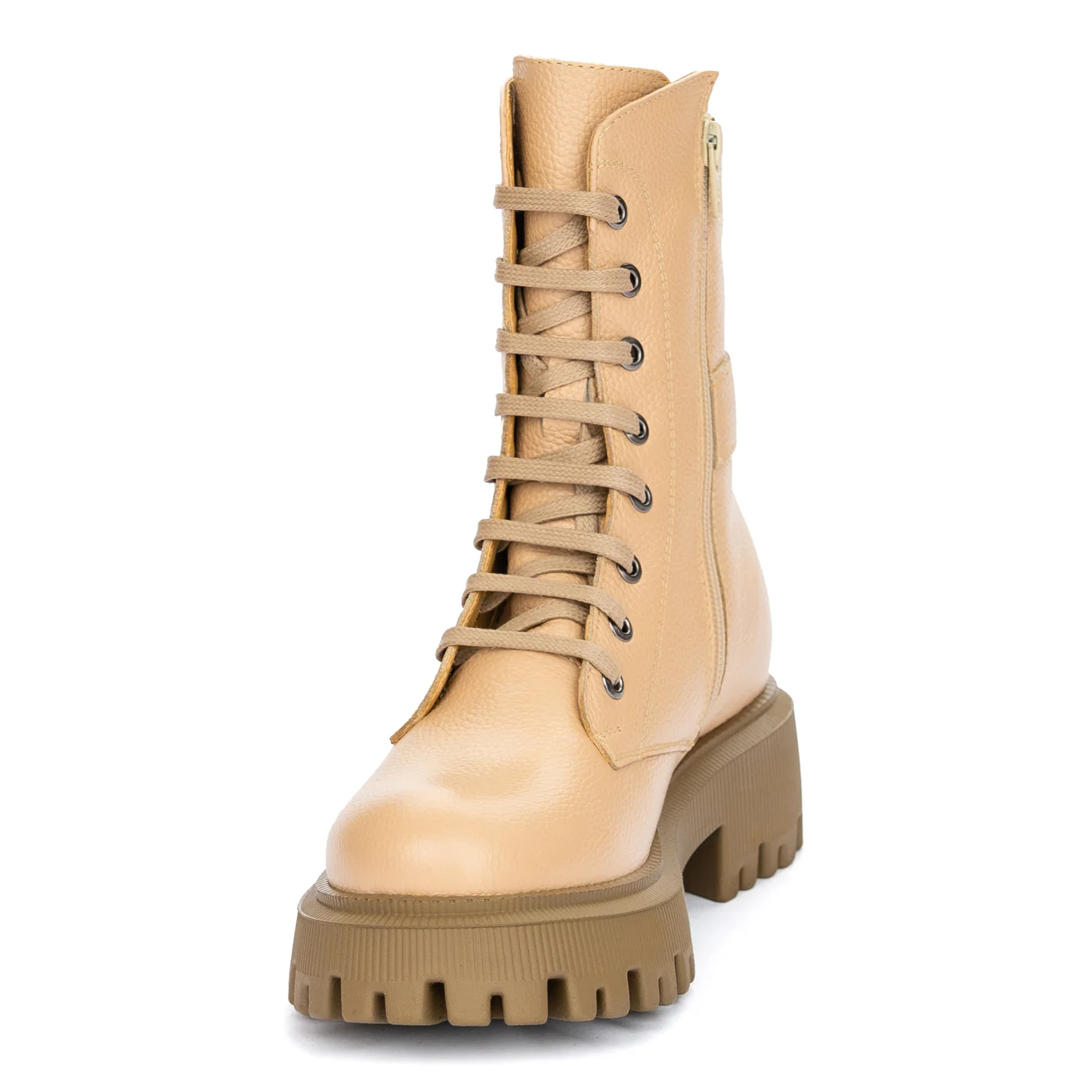 Ghete Piele Naturala Bej Dama Casual 12486 - Image 3