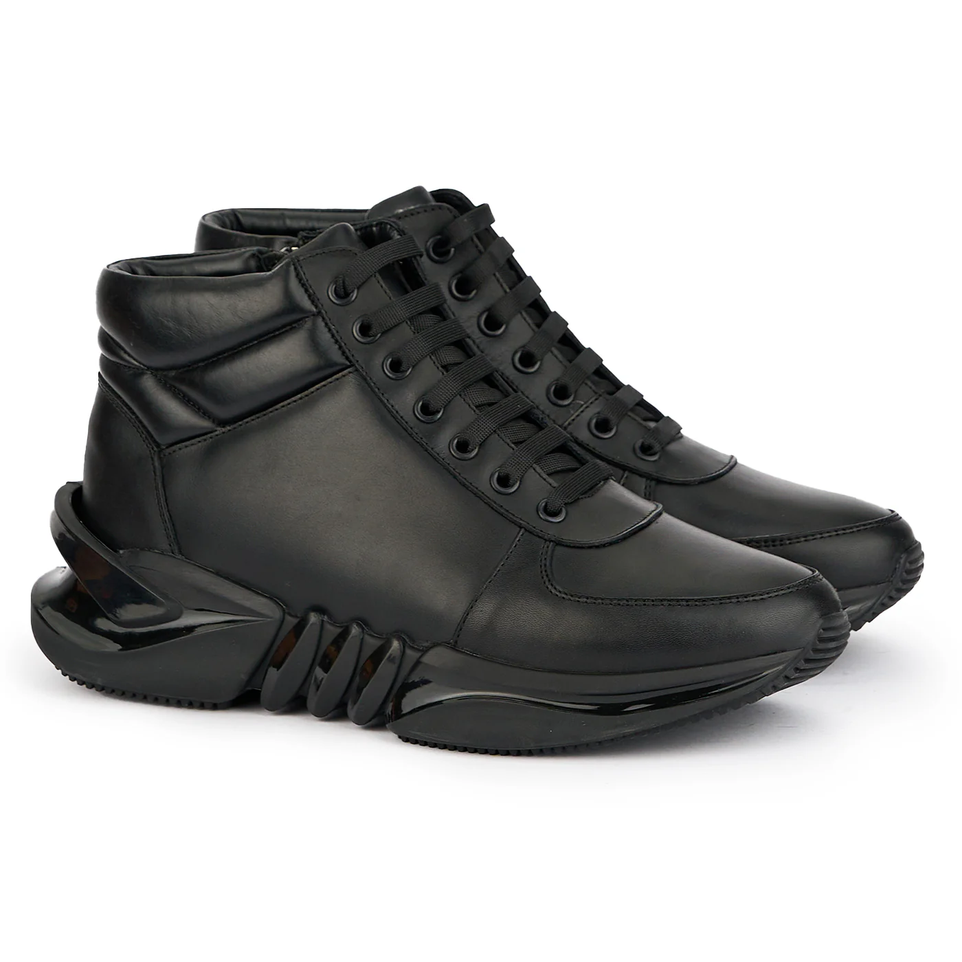 Ghete sport barbati din piele naturala neagra 7781 - Image 4