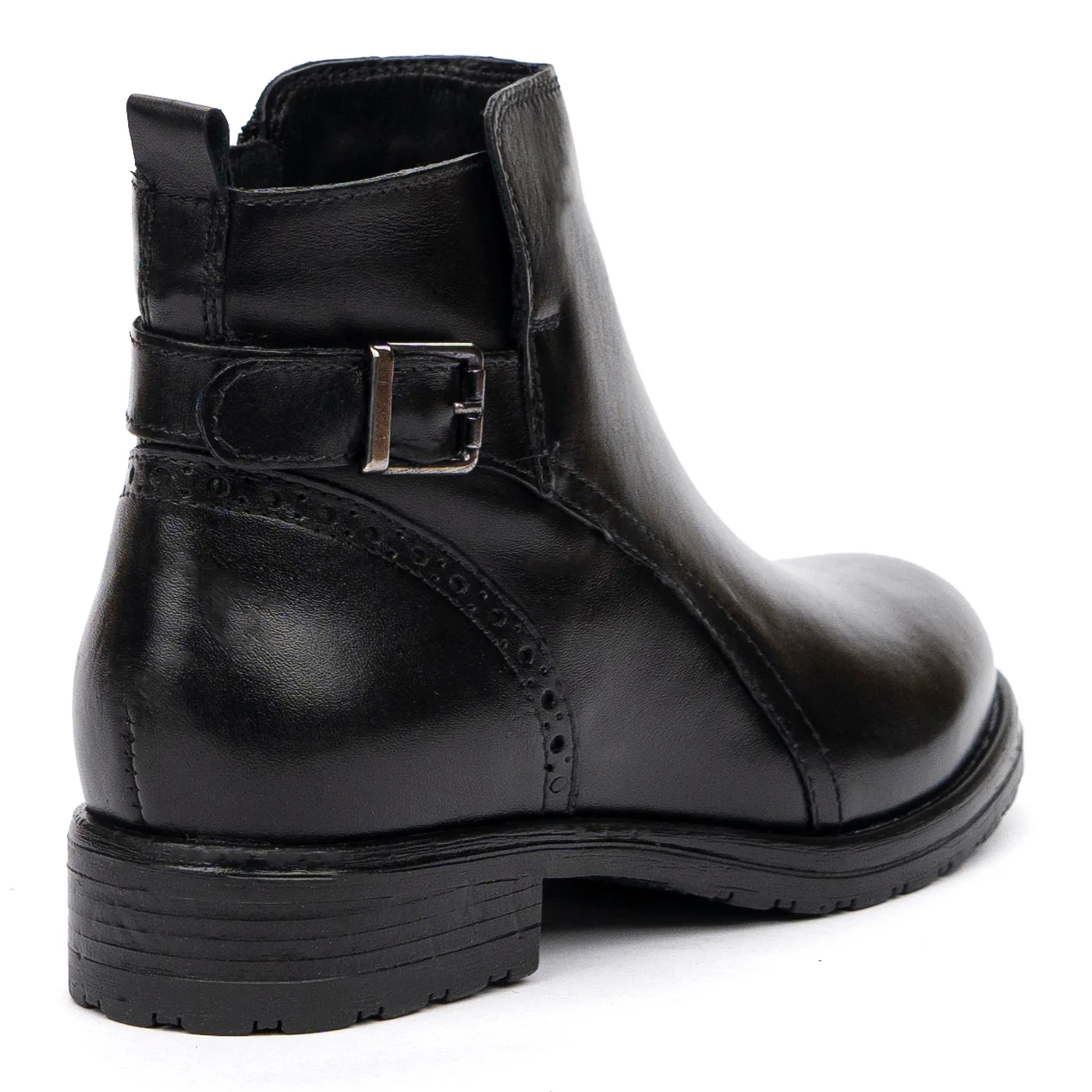 Ghete Toc Piele Naturala Casual Negre 8477 - Image 2