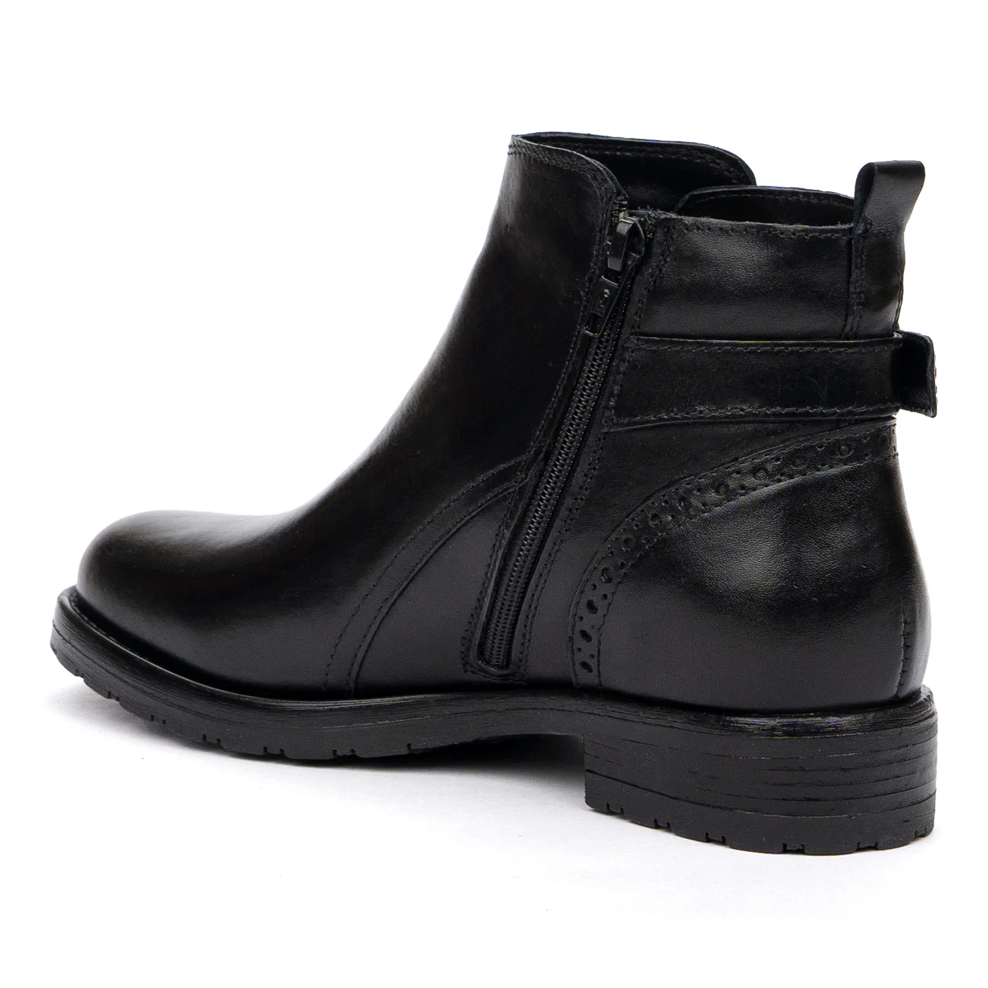 Ghete Toc Piele Naturala Casual Negre 8477 - Image 3