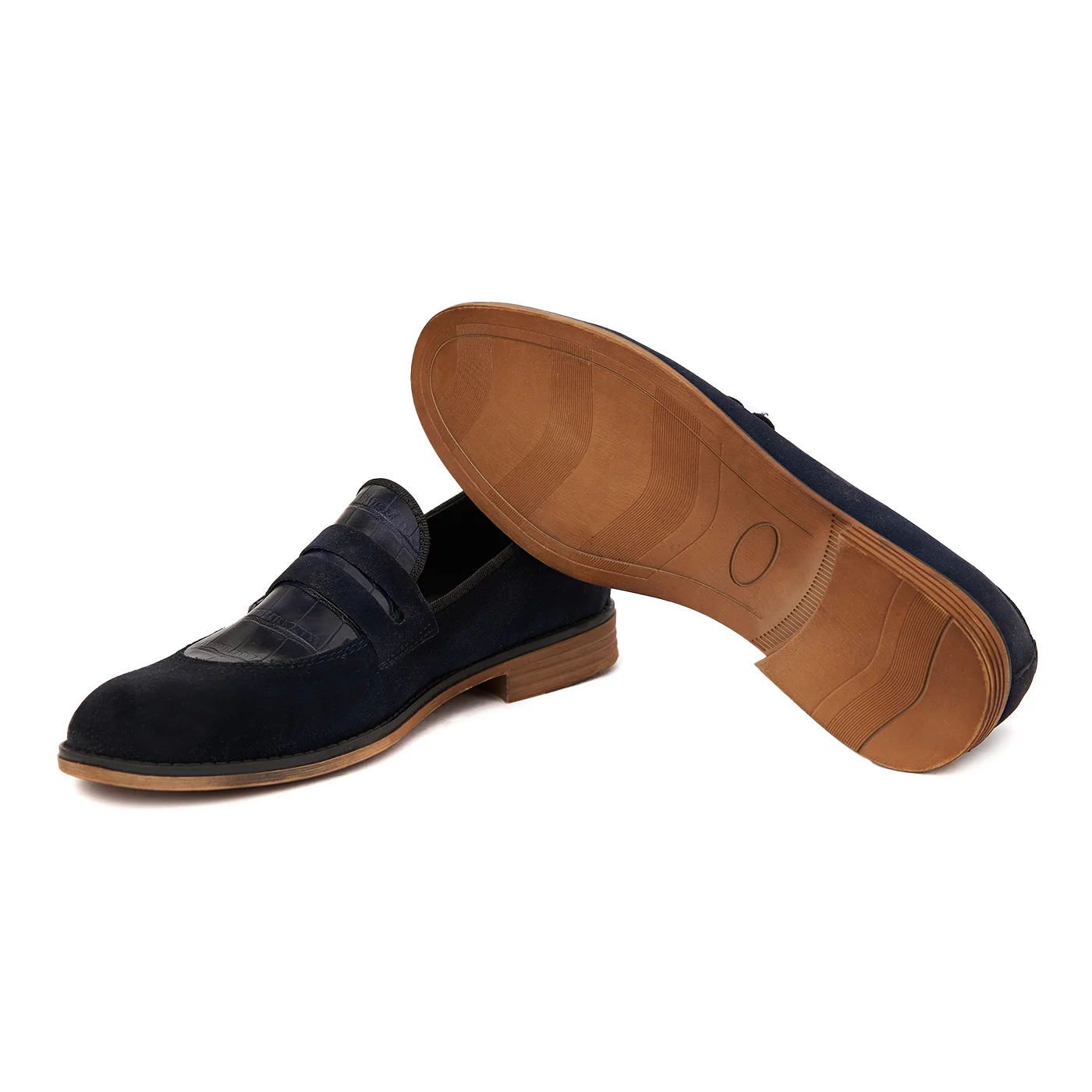 Mocasini eleganti din piele naturala albastra 7026 - Image 3