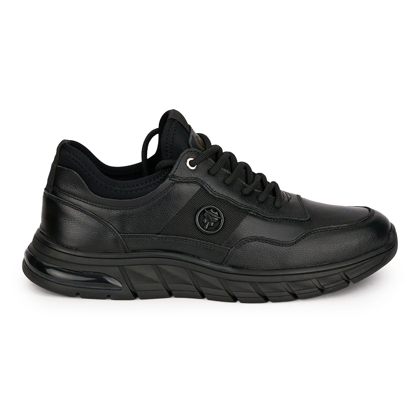 Pantofi barbati casual din piele naturala neagra 7907
