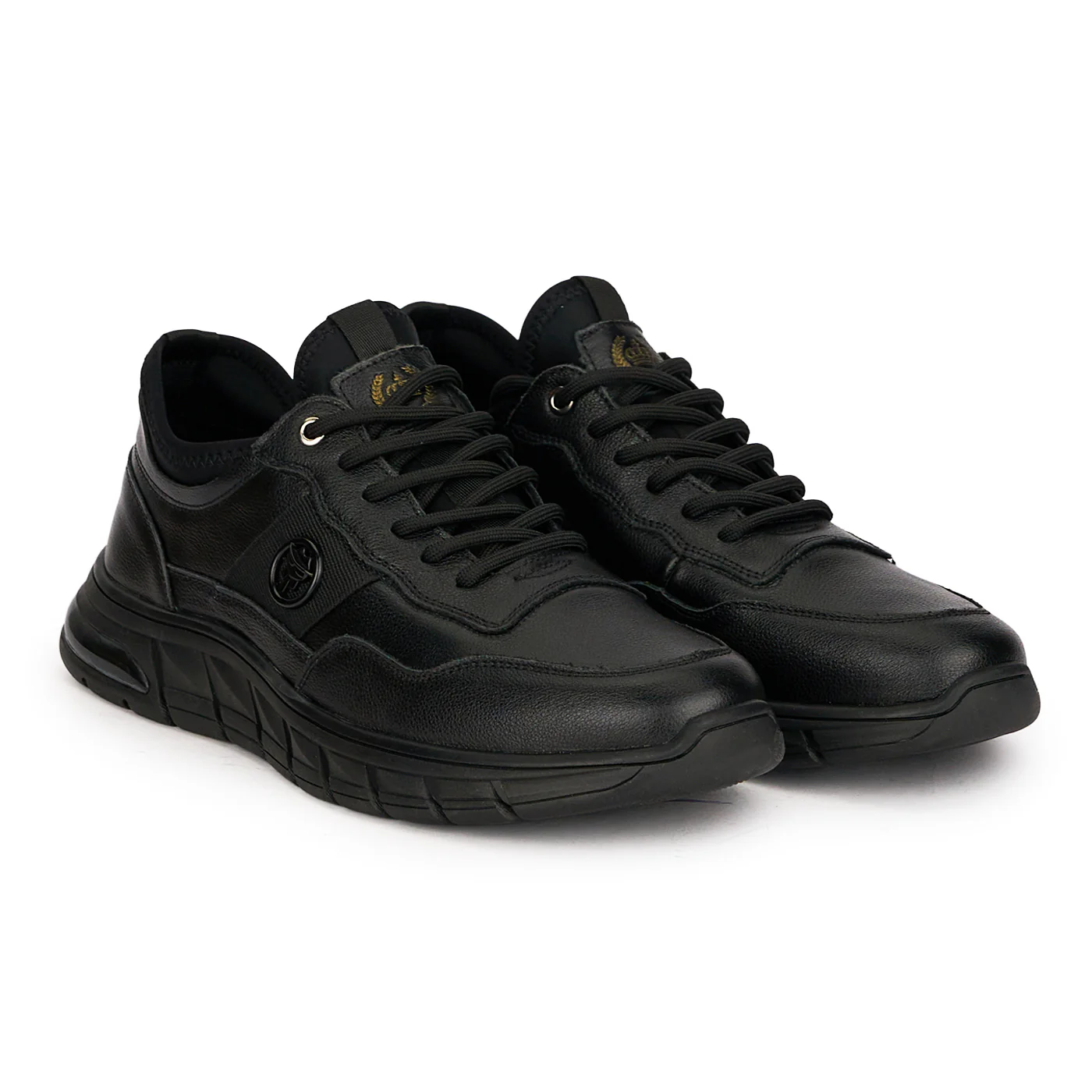 Pantofi barbati casual din piele naturala neagra 7907 - Image 4