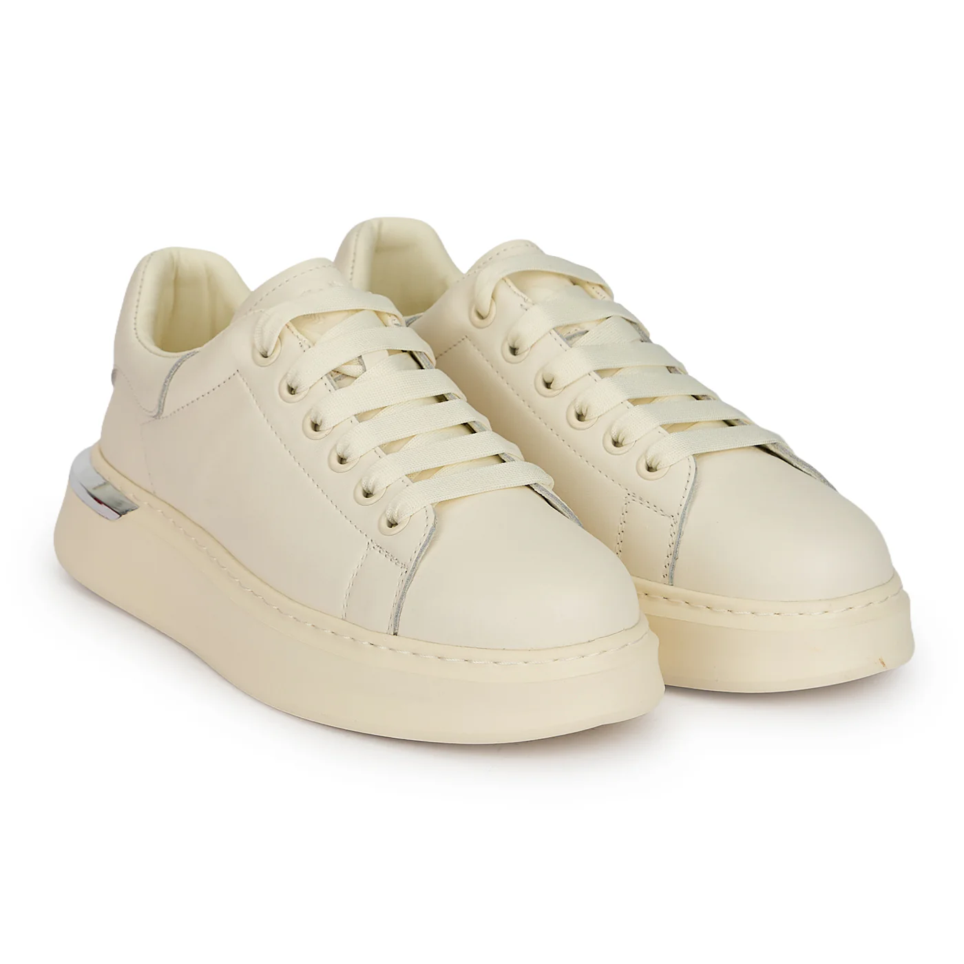 Pantofi barbati din piele naturala alba 20039 - Image 4