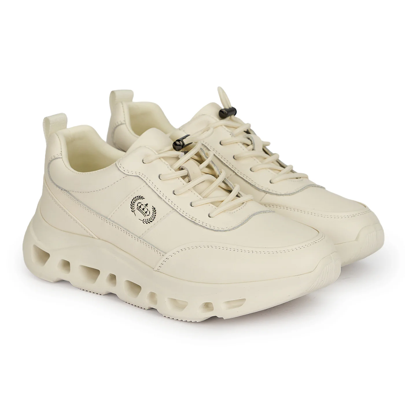 Pantofi barbati din piele naturala alba 20058 - Image 4
