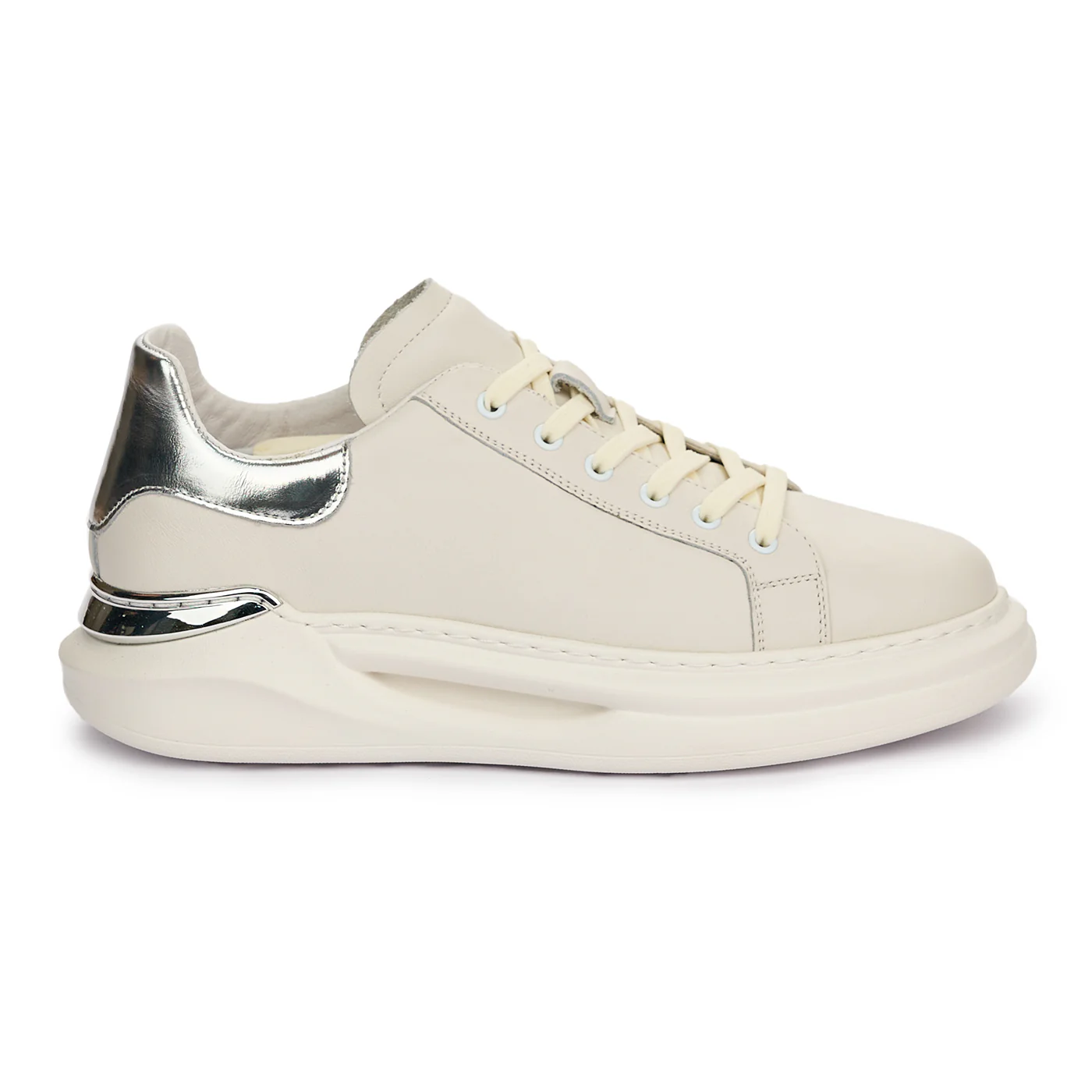 Pantofi barbati din piele naturala alba 7455 - Image 4