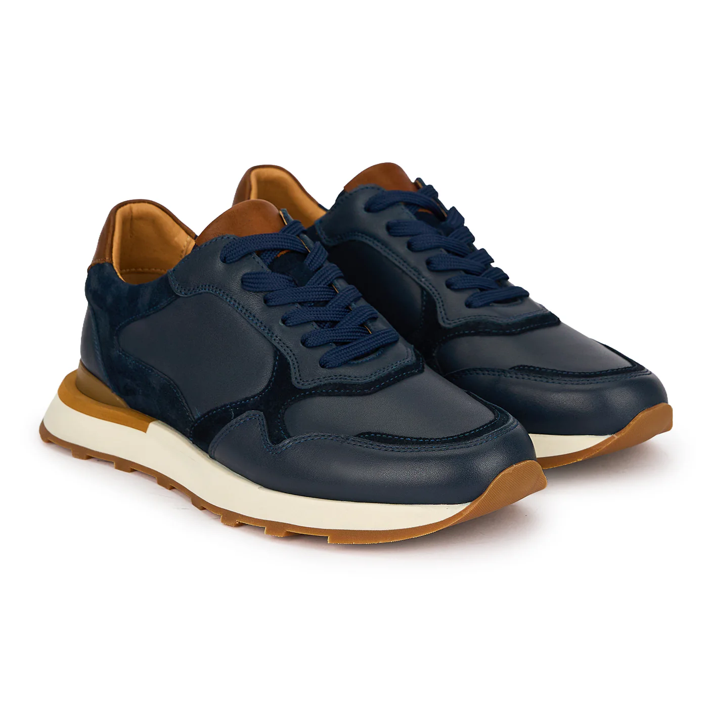 Pantofi barbati din piele naturala bleumarin 20146 - Image 4