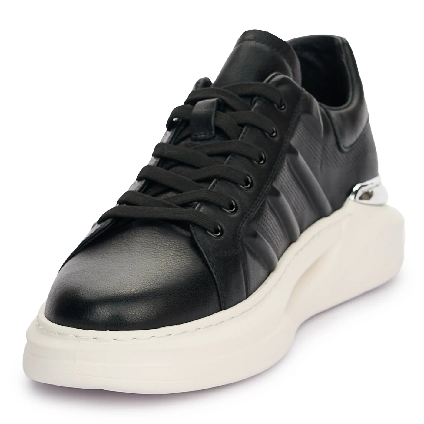 Pantofi barbati din piele naturala neagra 7453 - Image 3