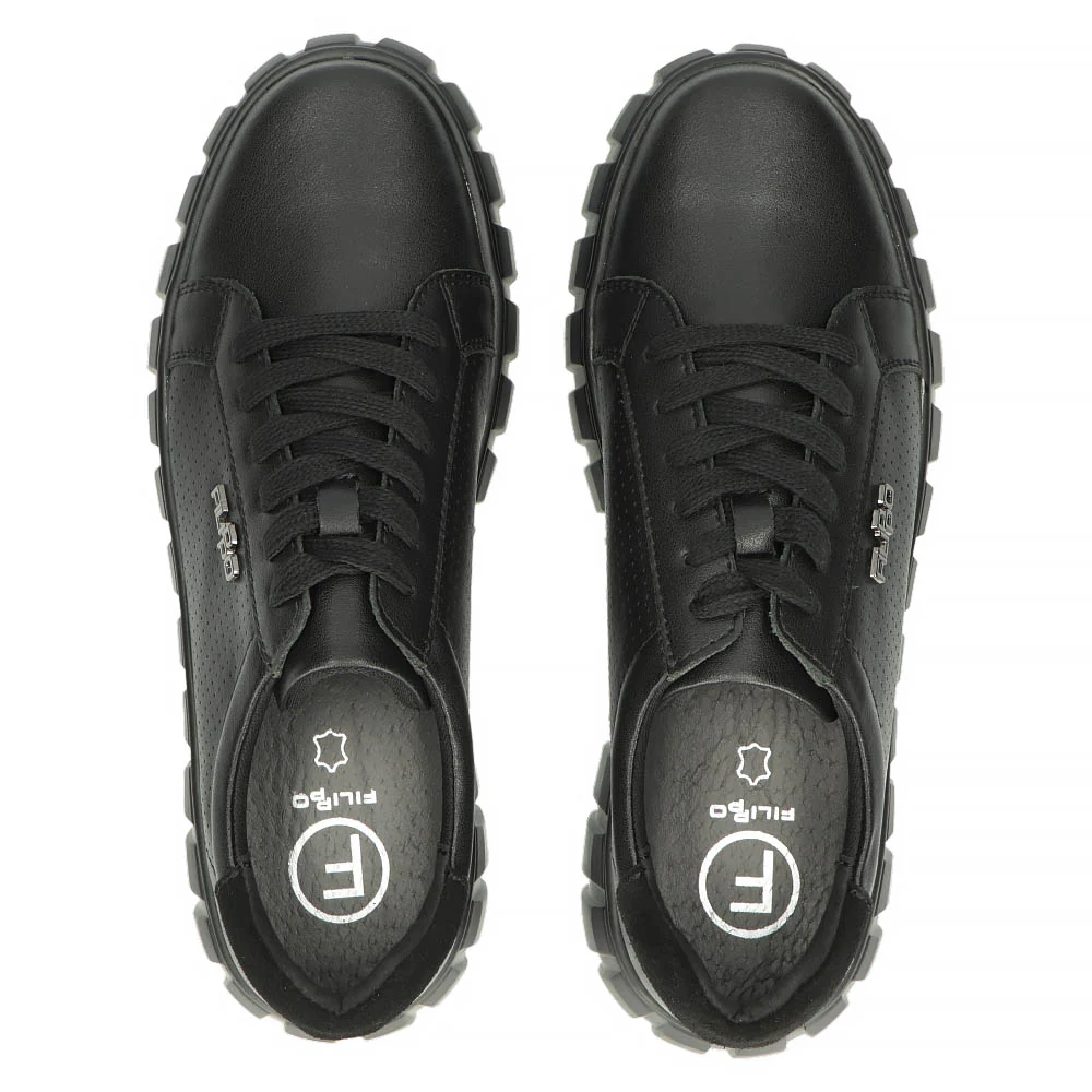 Pantofi barbati din piele naturala neagra 7502 - Image 4