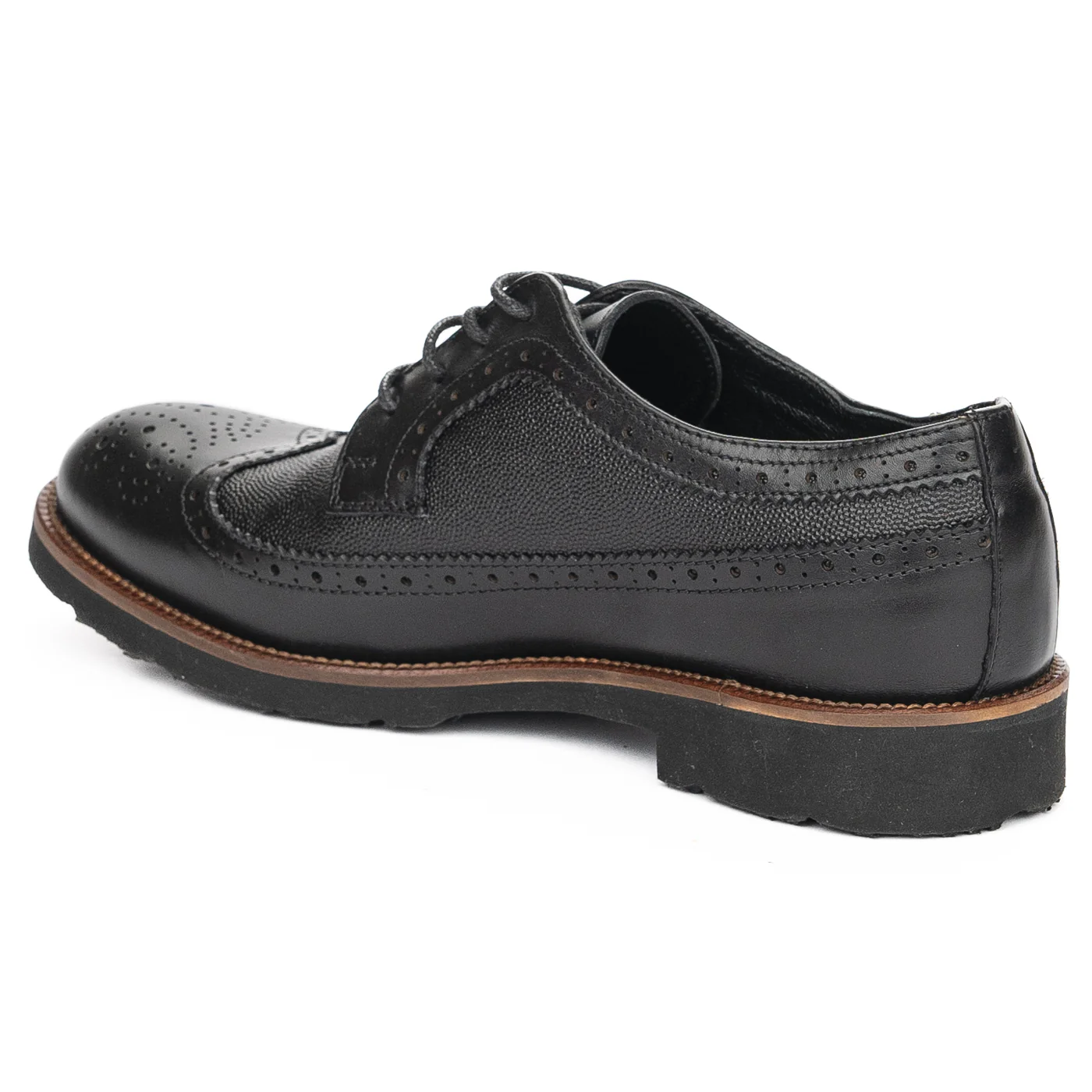Pantofi barbati din piele naturala neagra 7544 - Image 2