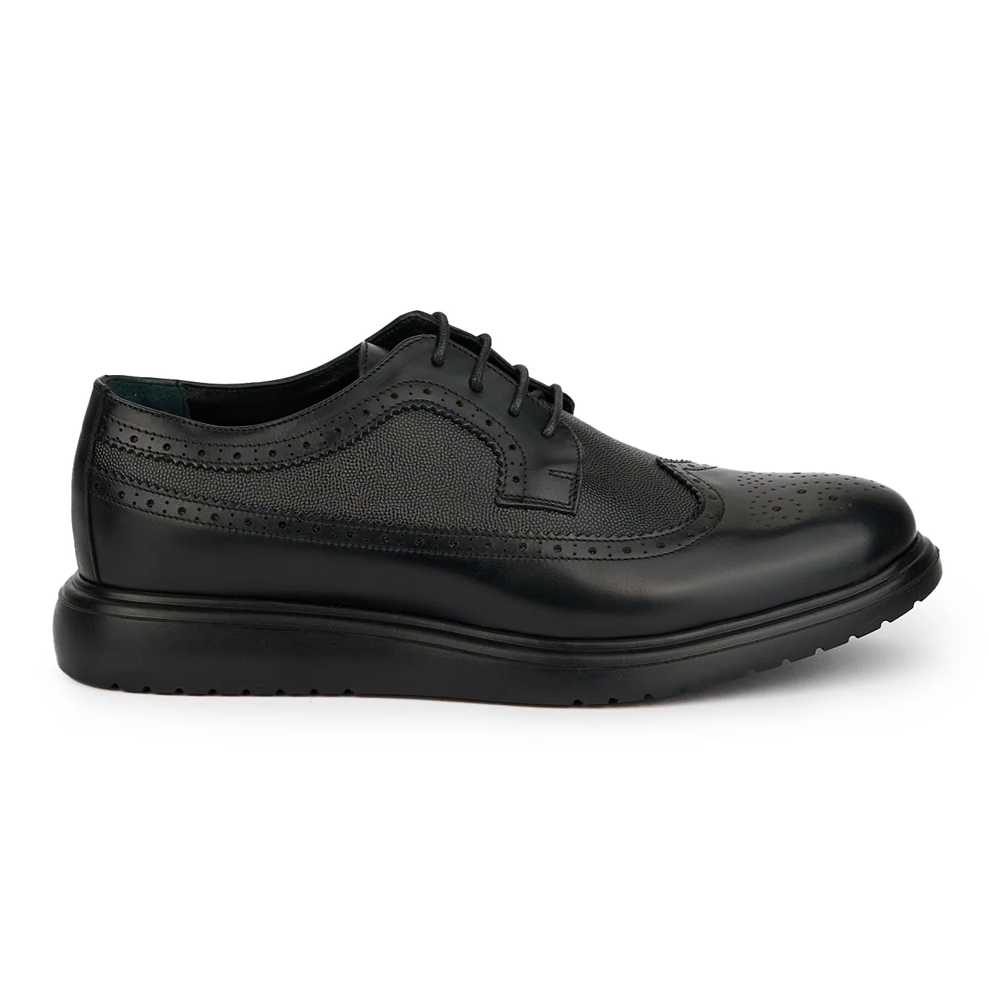Pantofi barbati din piele naturala neagra 7620