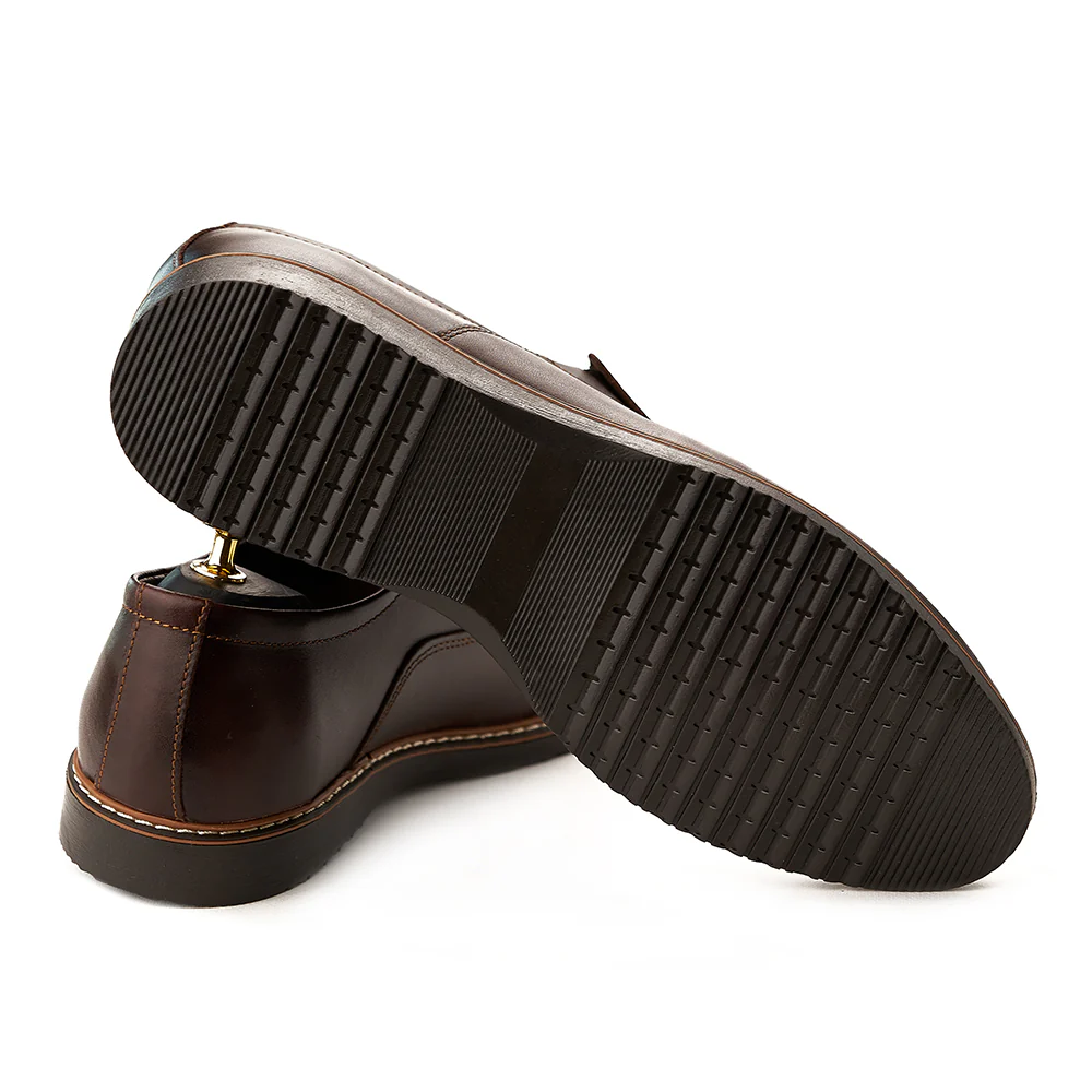 Pantofi Barbati Eleganti fara Siret din Piele Naturala Visinie 417 - Image 4
