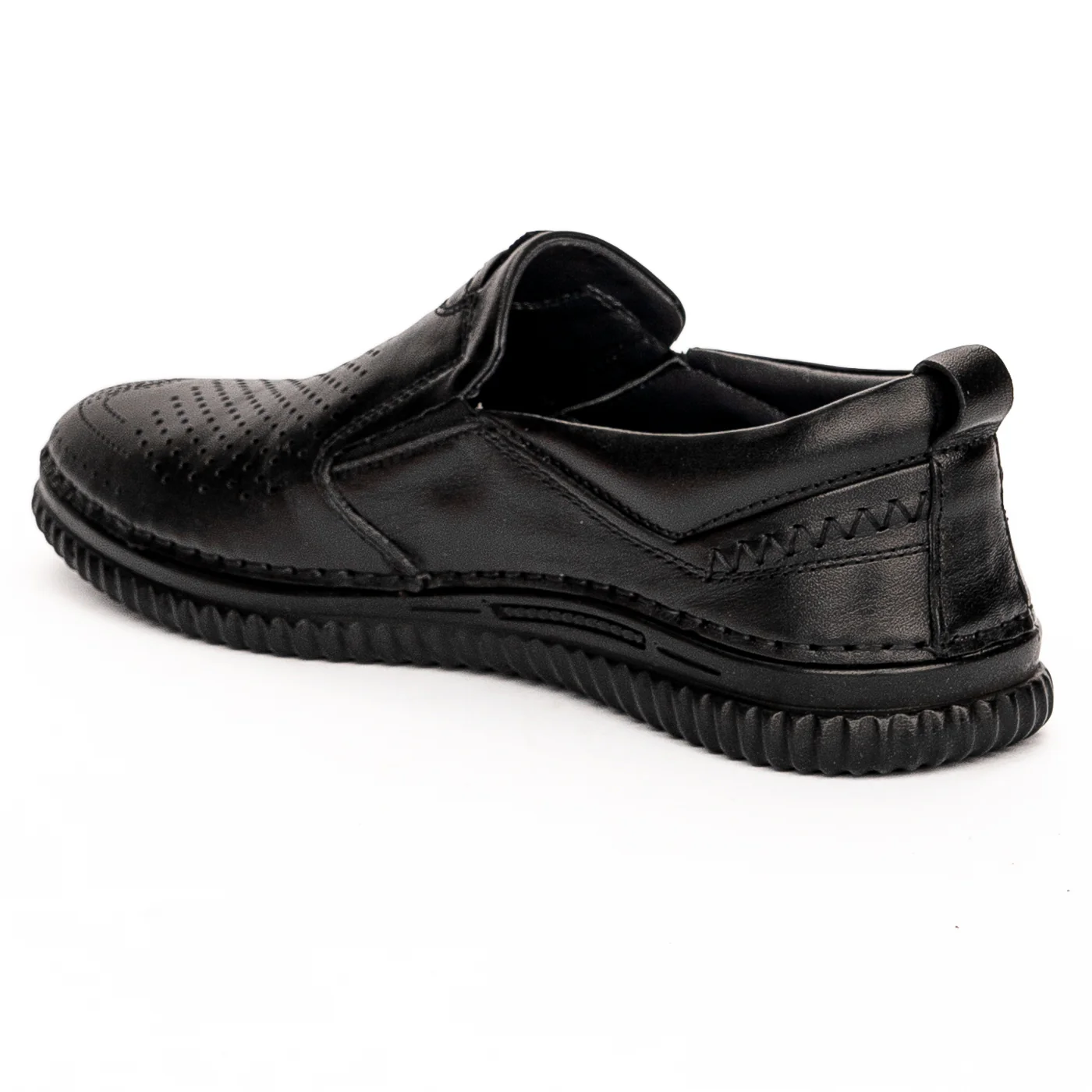 Pantofi barbati negrii din piele naturala 7470 - Image 2