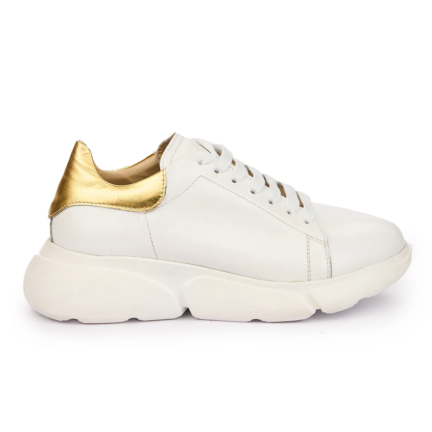 Pantofi Casual Albi Dama din Piele Naturala cu Siret 10049