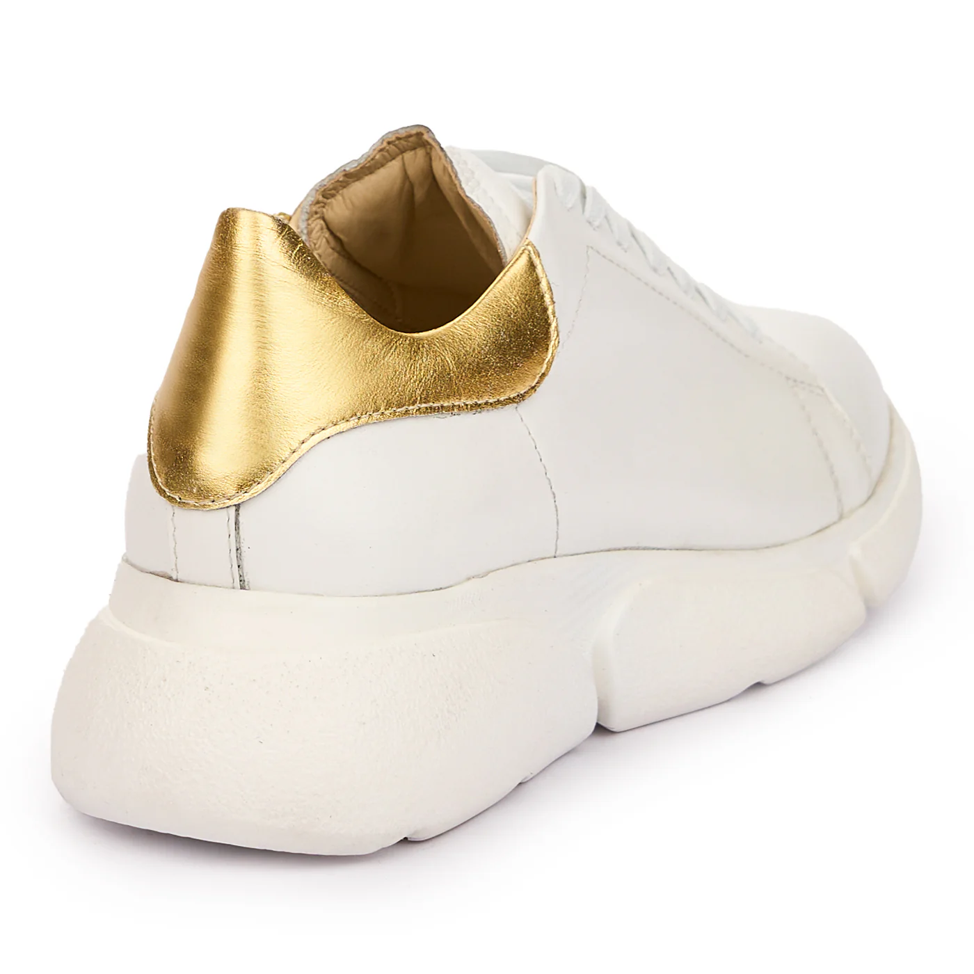 Pantofi Casual Albi Dama din Piele Naturala cu Siret 10049 - Image 2
