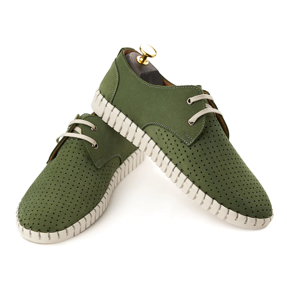 Pantofi casual barbatesti din piele naturala perforata 0705 - Image 2