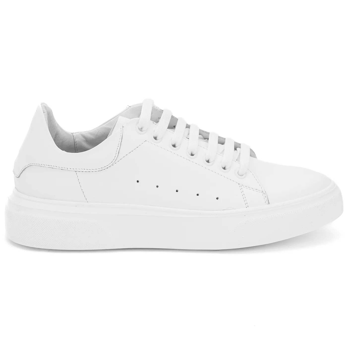 Pantofi casual barbati din piele naturala alba 14039