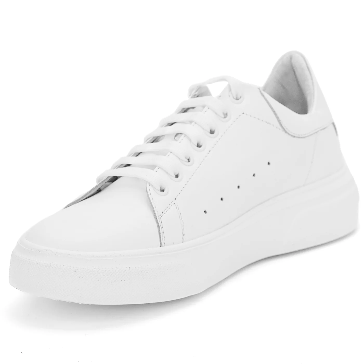 Pantofi casual barbati din piele naturala alba 14039 - Image 3