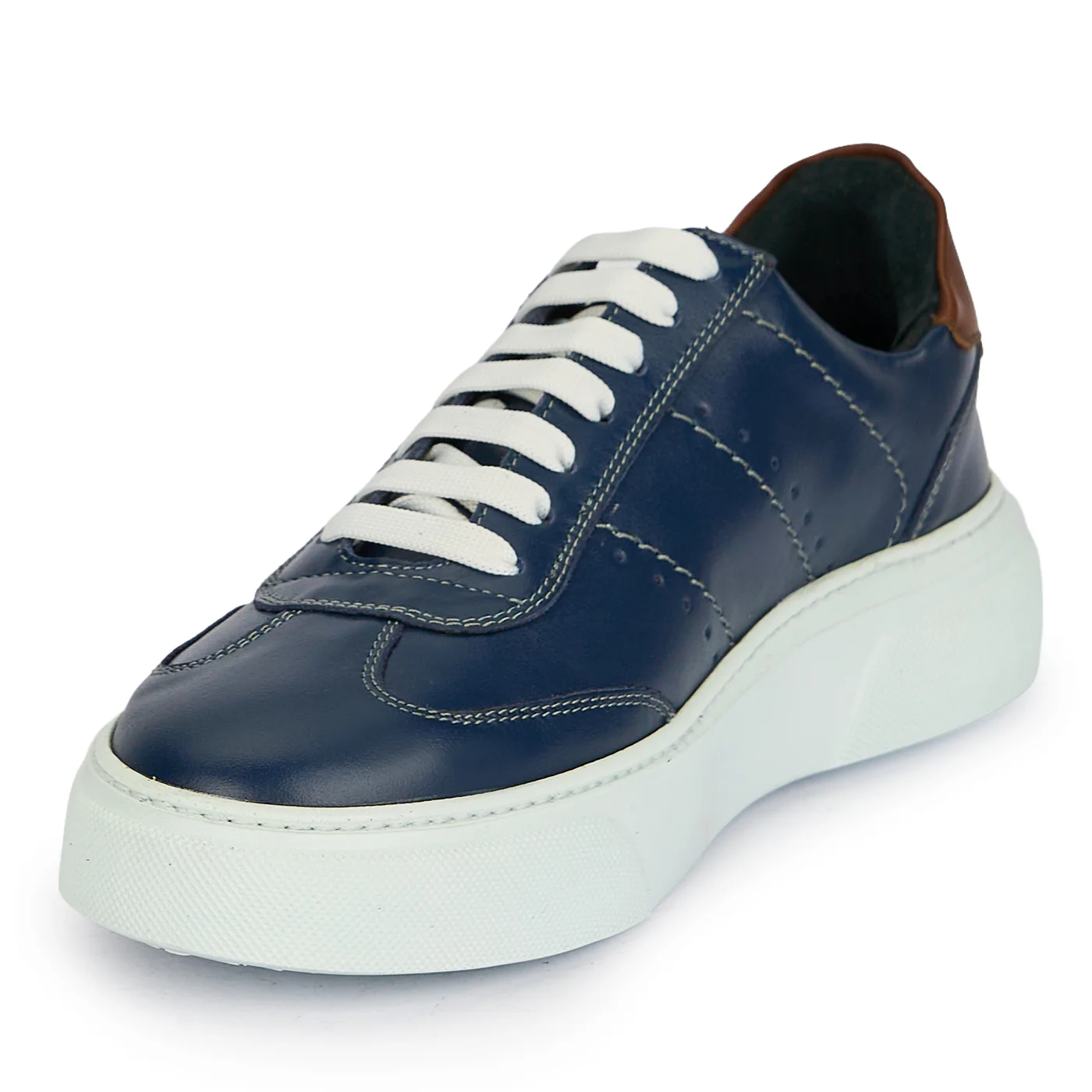 Pantofi casual barbati din piele naturala bleumarin 20104 - Image 3