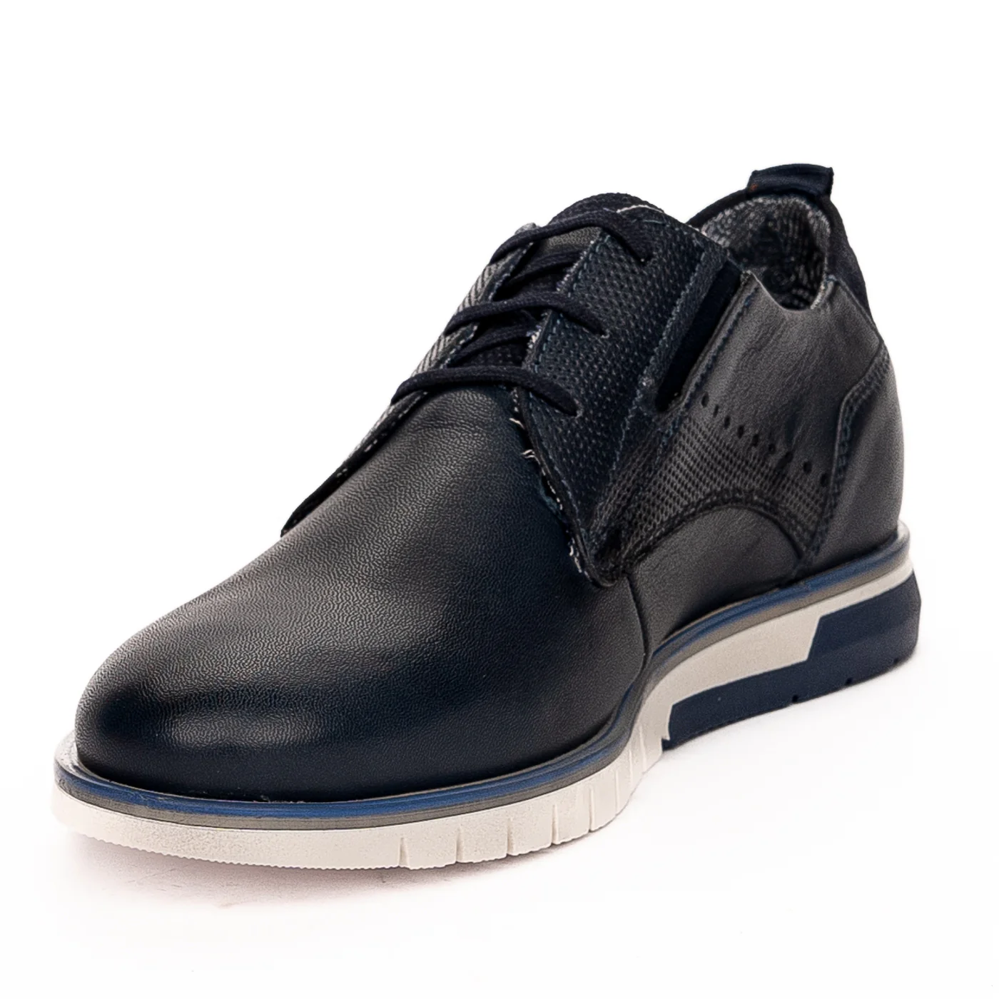 Pantofi casual barbati din piele naturala bleumarin 7477 - Image 3