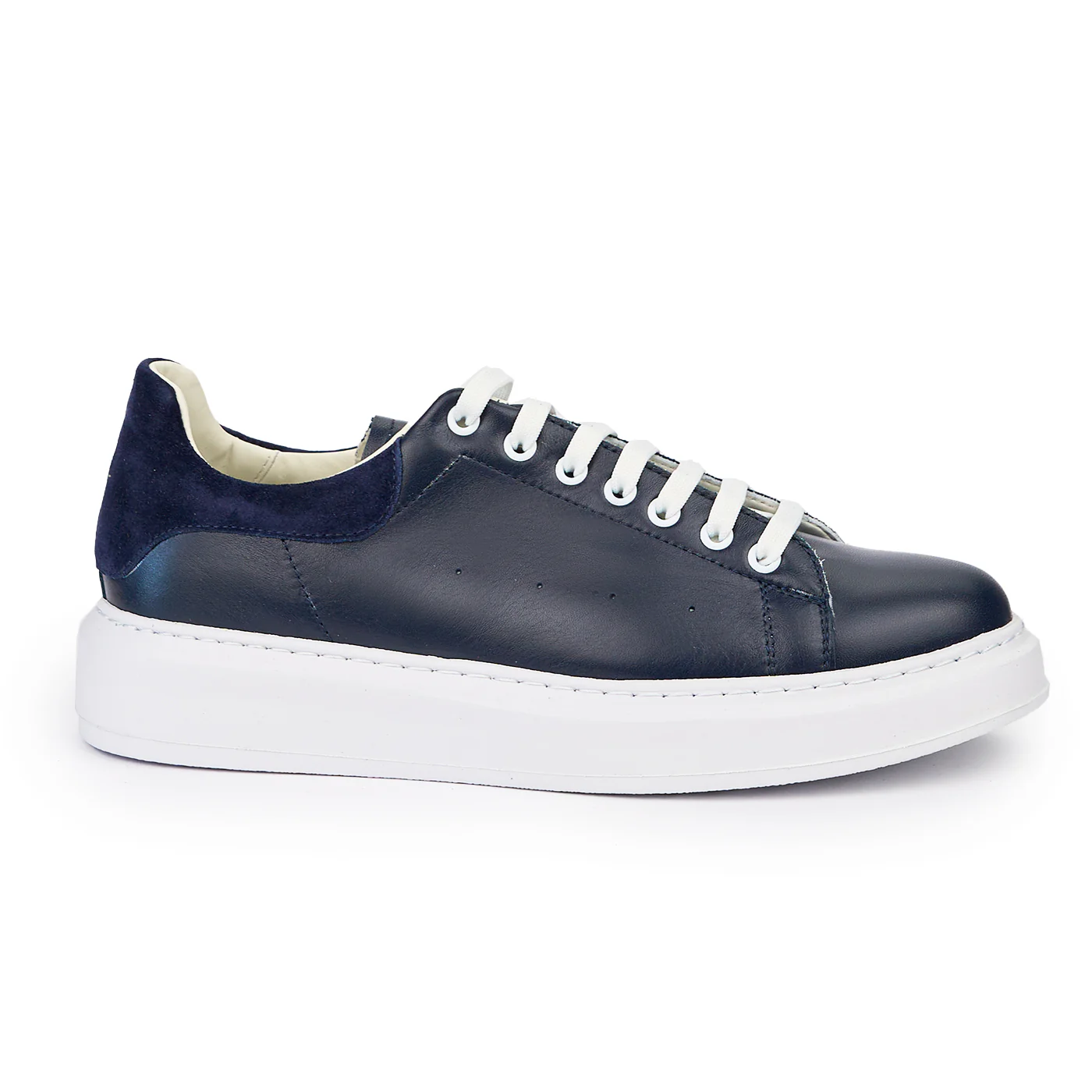 Pantofi casual barbati din piele naturala bleumarin 7553