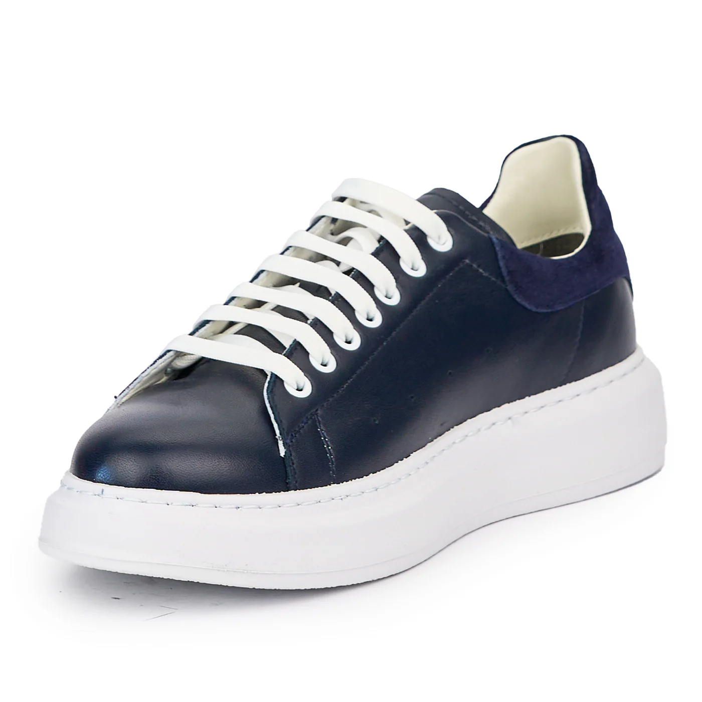 Pantofi casual barbati din piele naturala bleumarin 7553 - Image 3