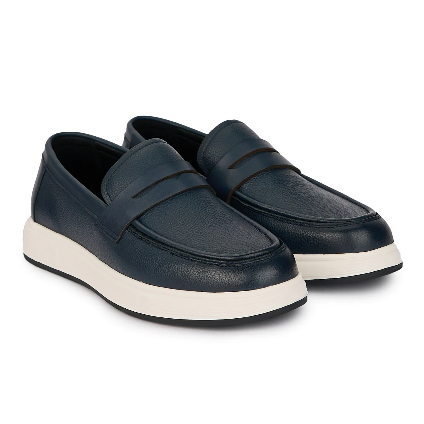 Pantofi casual barbati din piele naturala bleumarin 7852 - Image 4