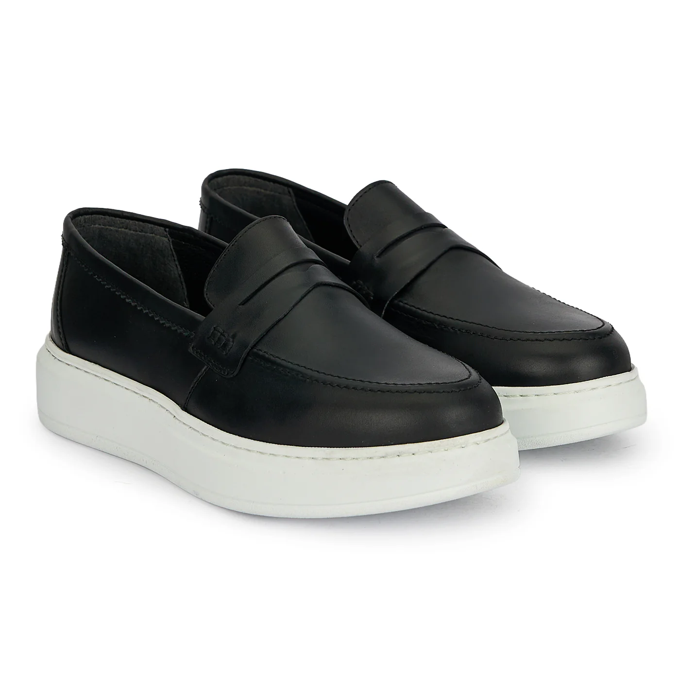 Pantofi casual barbati din piele naturala neagra 20098 - Image 4