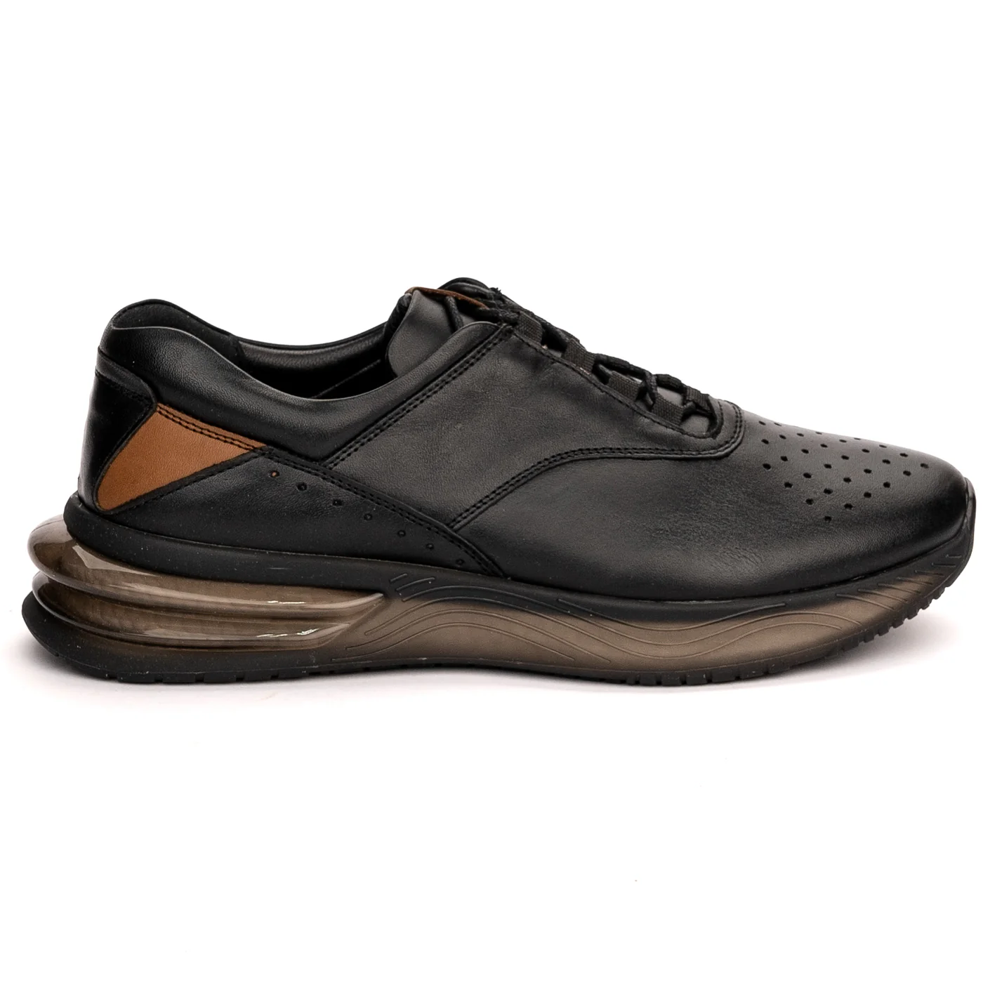 Pantofi casual barbati din piele naturala neagra 7511