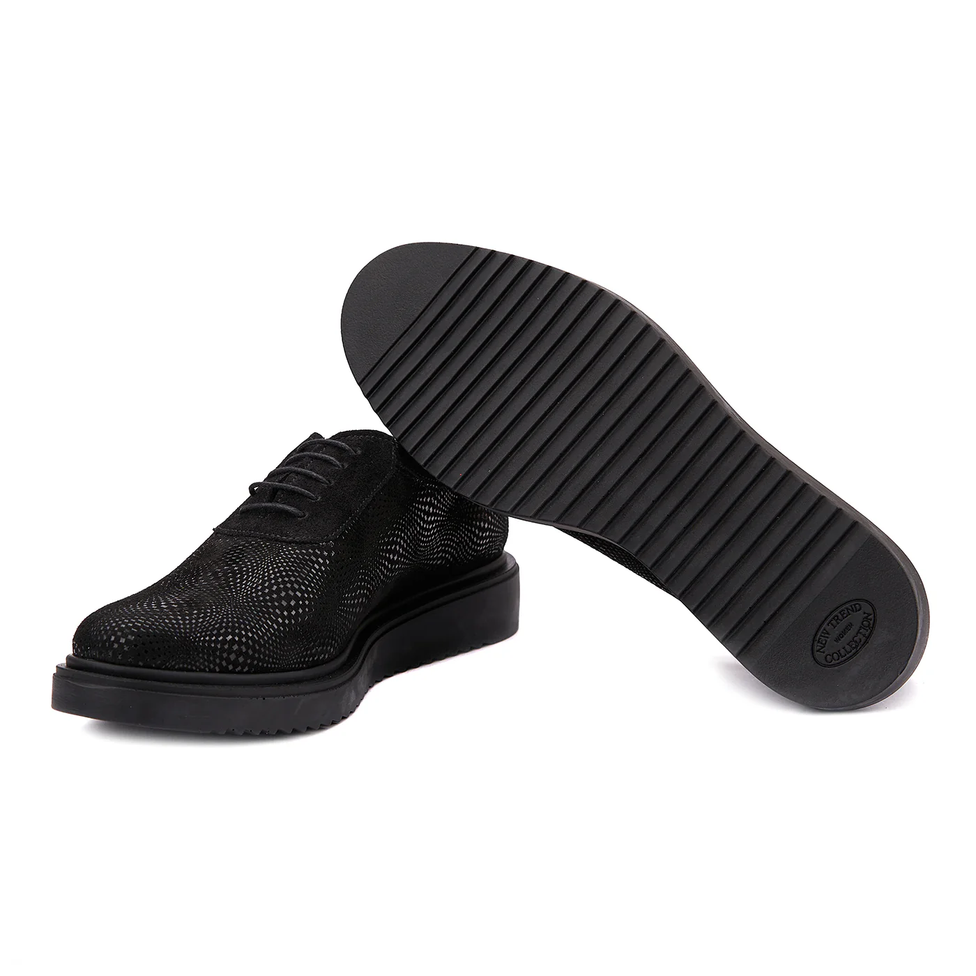 Pantofi Casual cu Siret Dama din Piele Naturala Neagra 1405 - Image 4