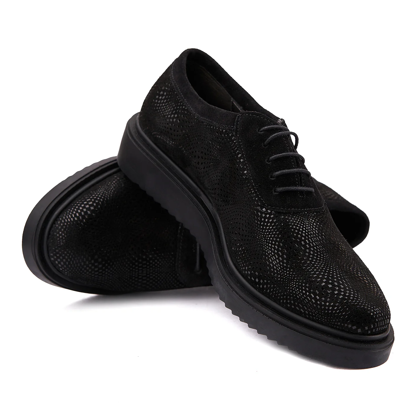 Pantofi Casual cu Siret Dama din Piele Naturala Neagra 1405 - Image 5