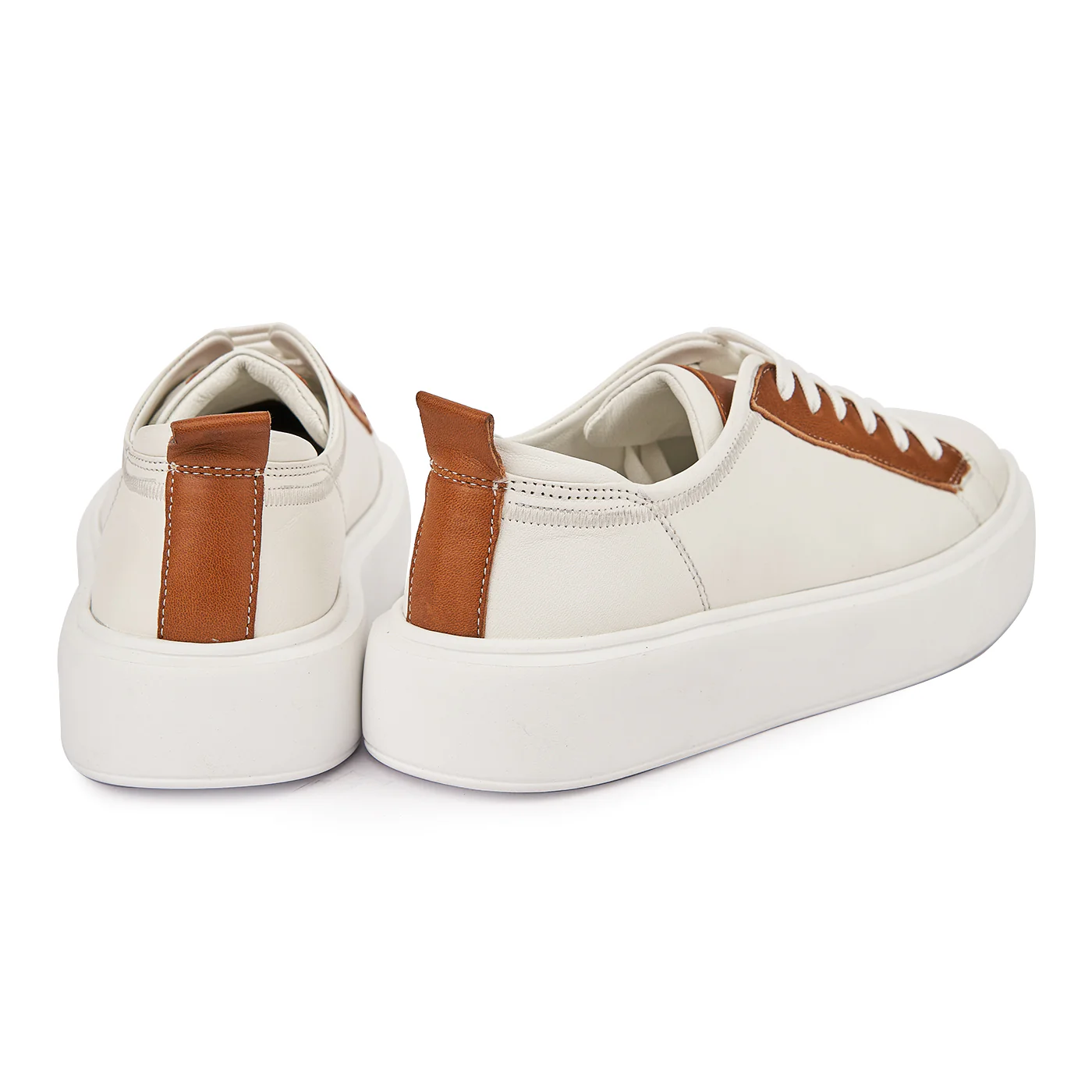 Pantofi Casual Dama Albi din Piele Naturala 1680 - Image 2