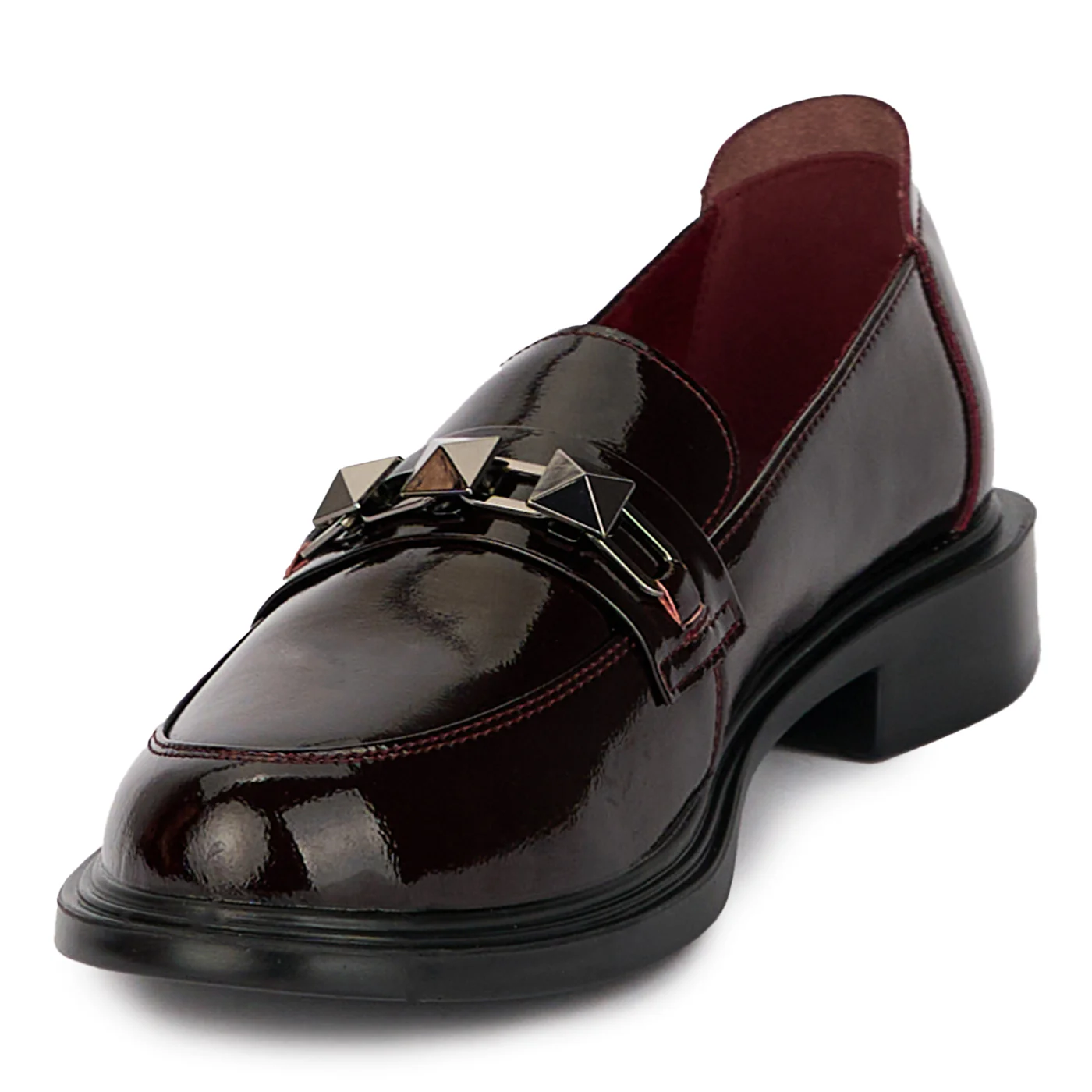 Pantofi casual dama din piele naturala visinie 17998 - Image 3