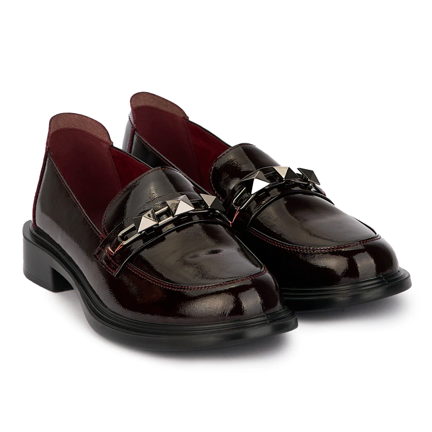 Pantofi casual dama din piele naturala visinie 17998 - Image 4