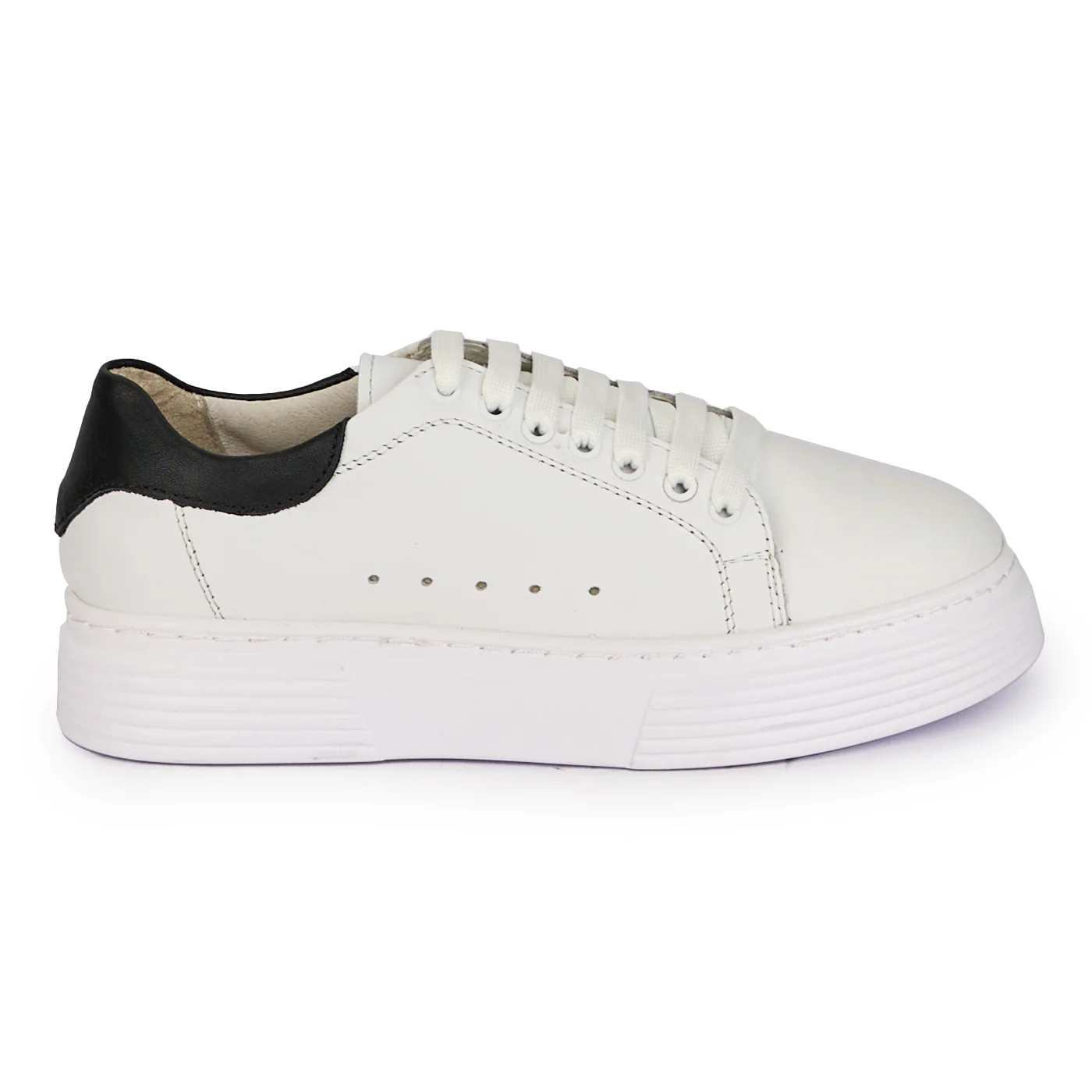 Pantofi casual dama din piele naturala alba 18152