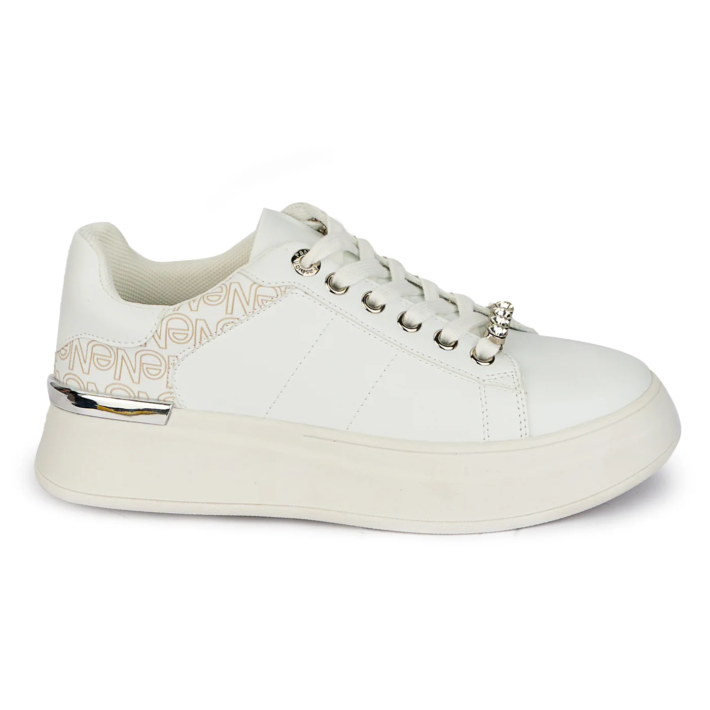 Pantofi casual dama din piele naturala alba 18156