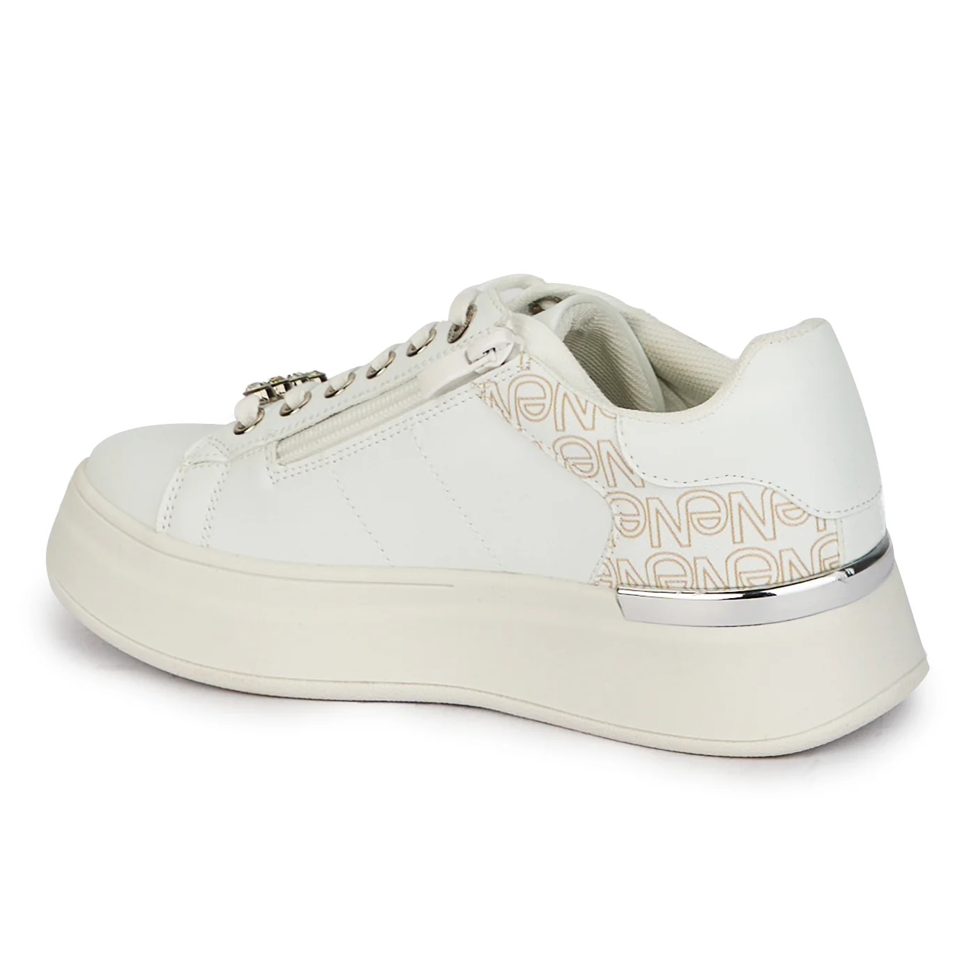Pantofi casual dama din piele naturala alba 18156 - Image 2