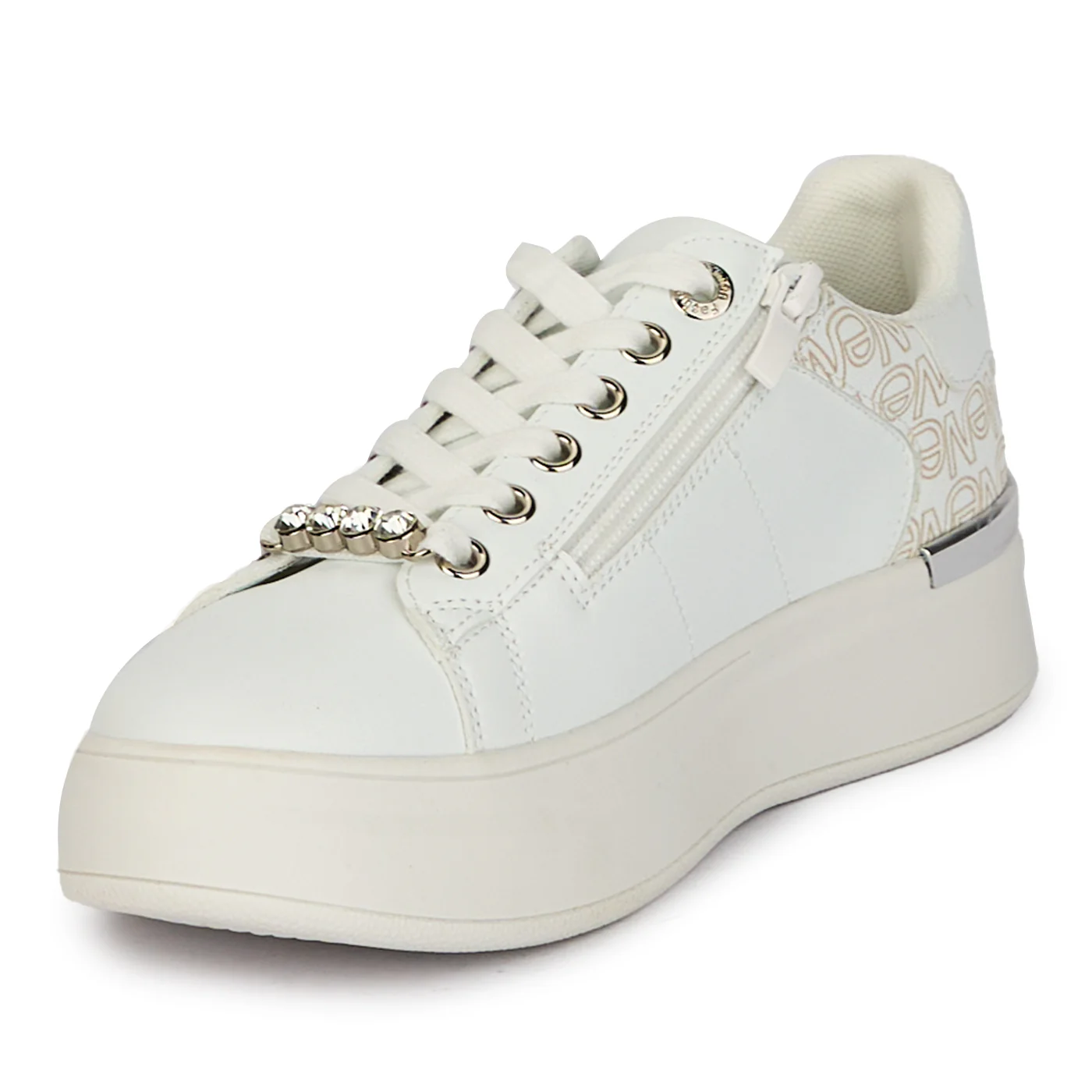 Pantofi casual dama din piele naturala alba 18156 - Image 3