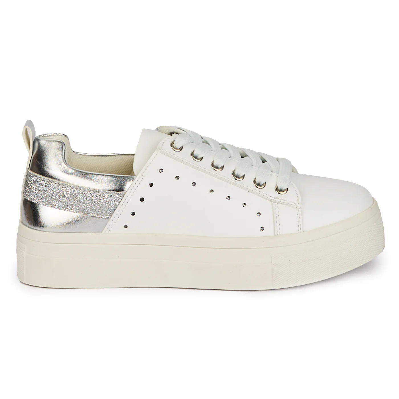 Pantofi casual dama din piele naturala alba 18157