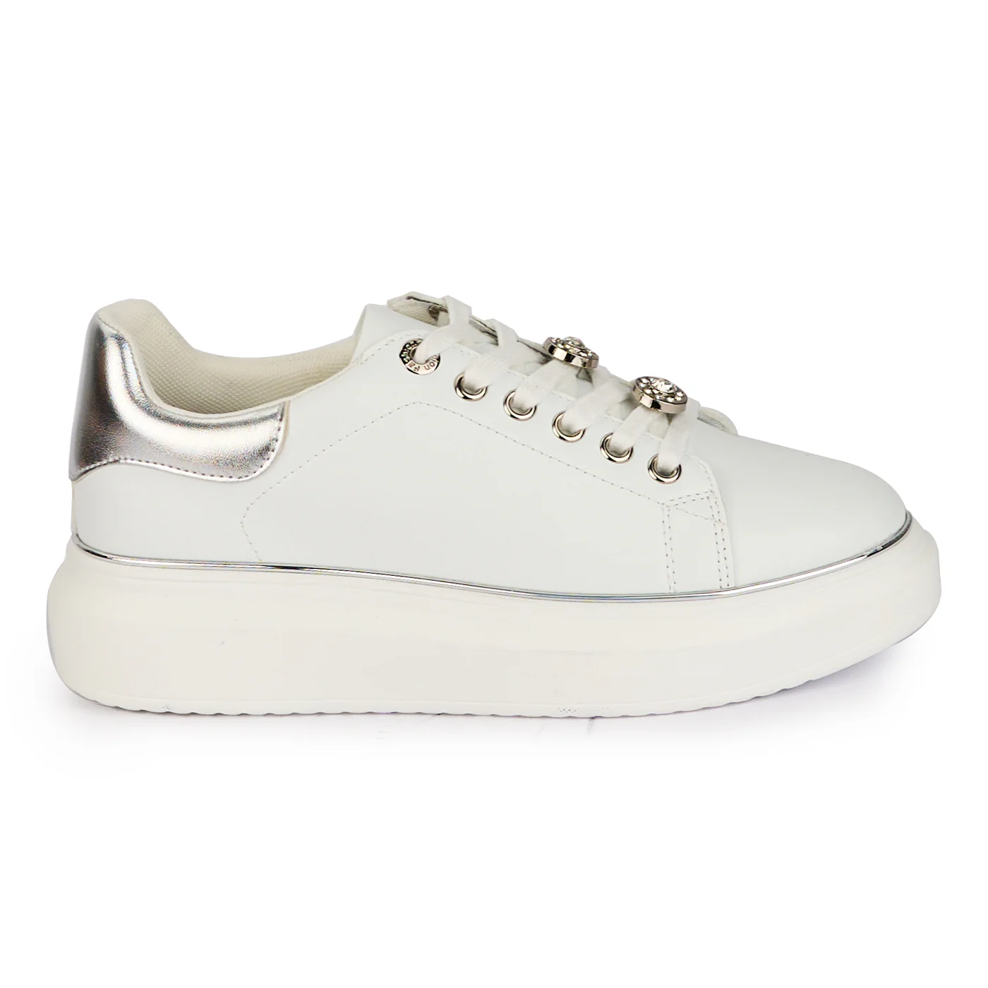 Pantofi casual dama din piele naturala alba 18273