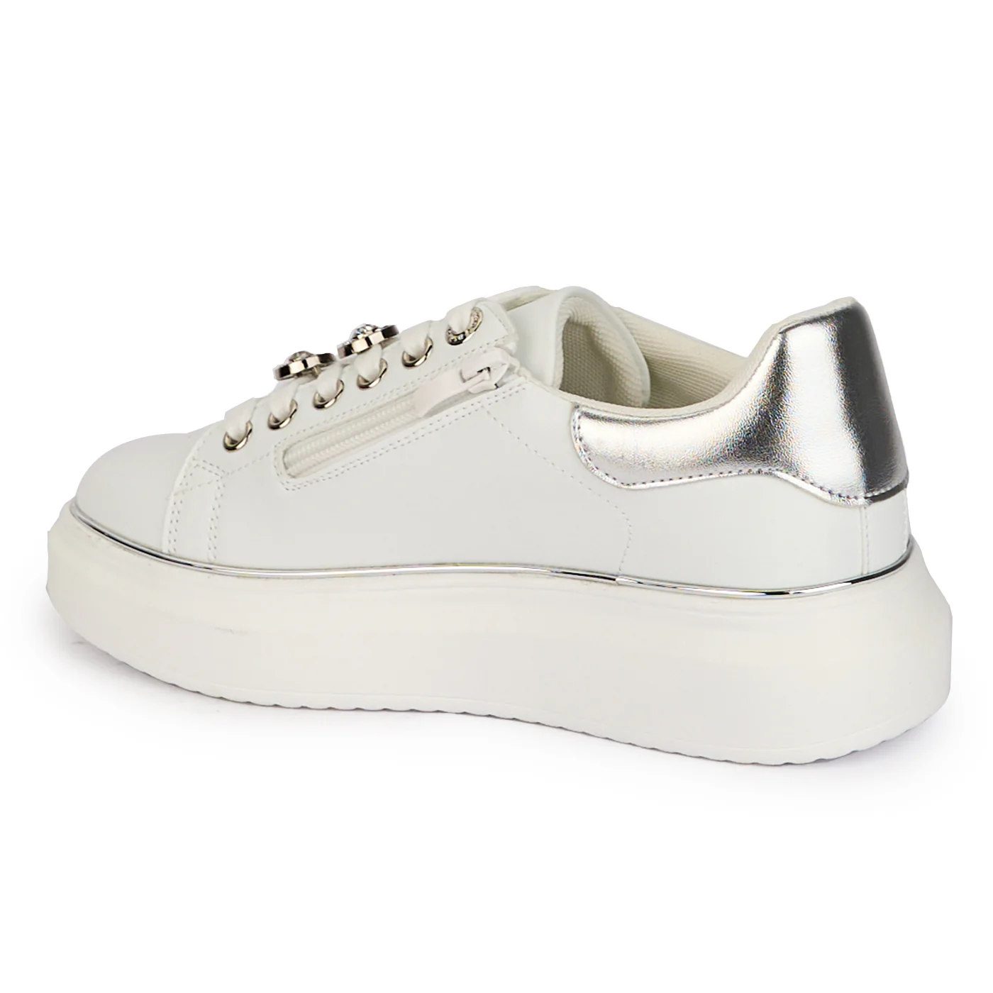 Pantofi casual dama din piele naturala alba 18273 - Image 2