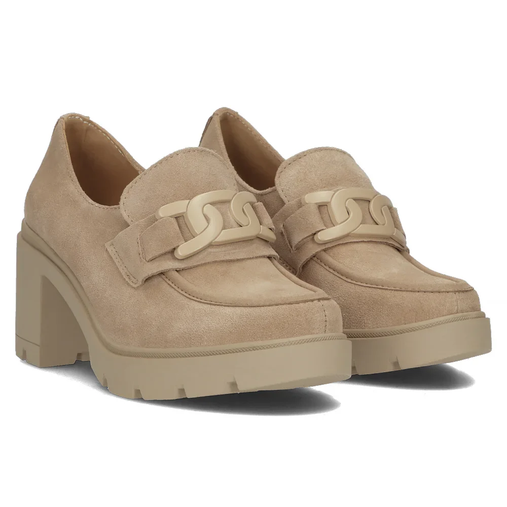 Pantofi casual dama din piele naturala bej 14525 - Image 3